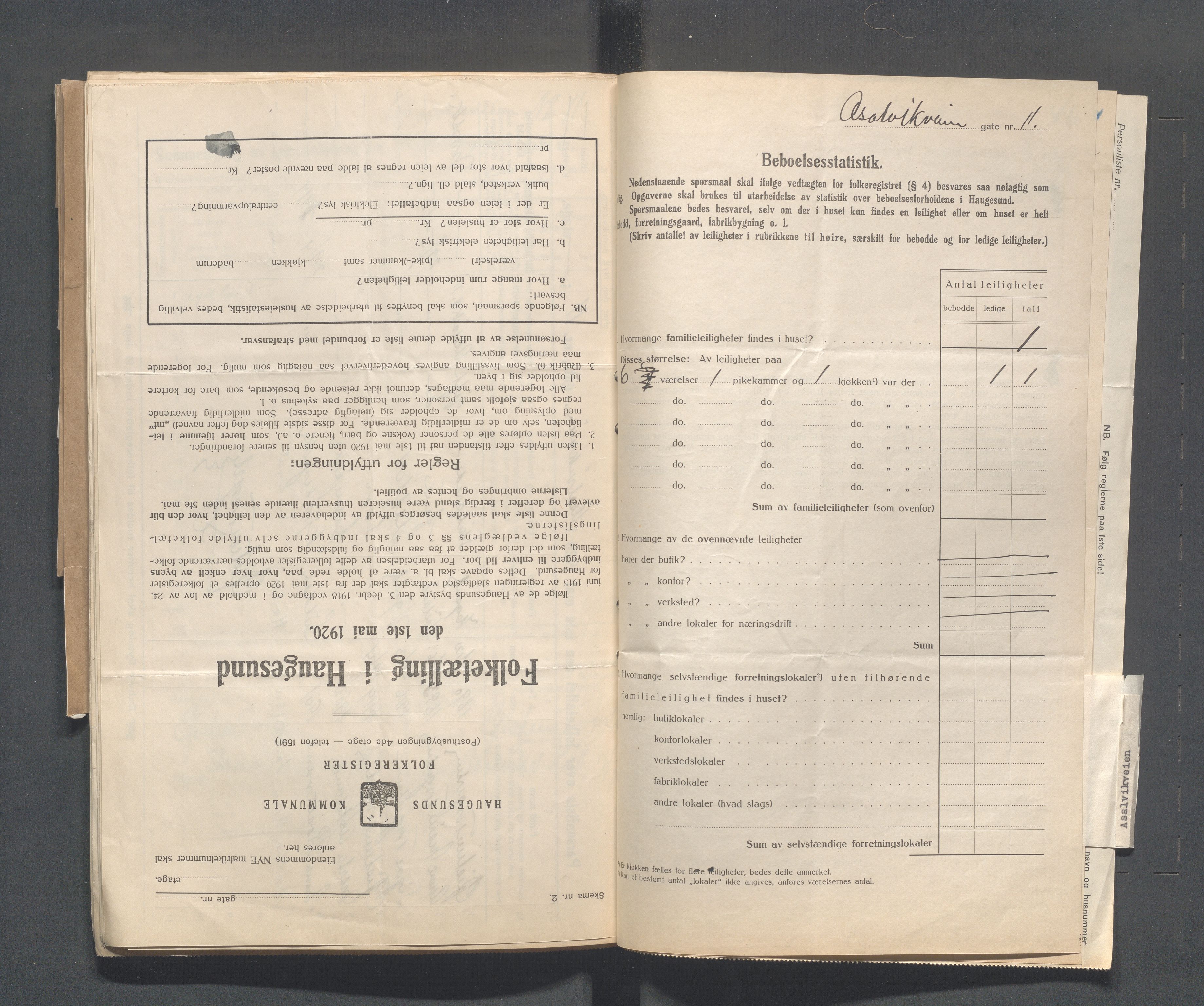 IKAR, Local census 1.5.1920 for Haugesund, 1920, p. 75