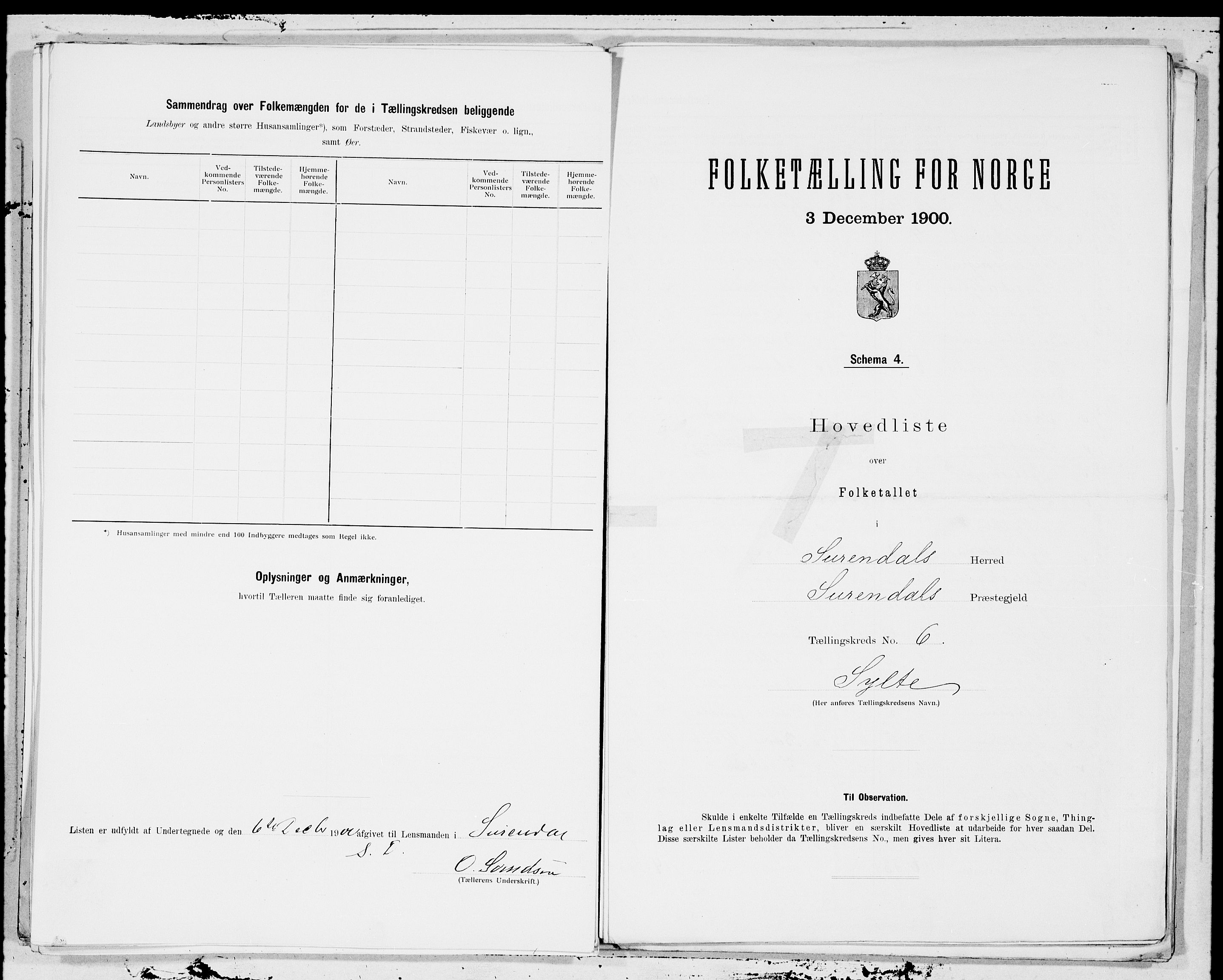 SAT, 1900 census for Surnadal, 1900, p. 16