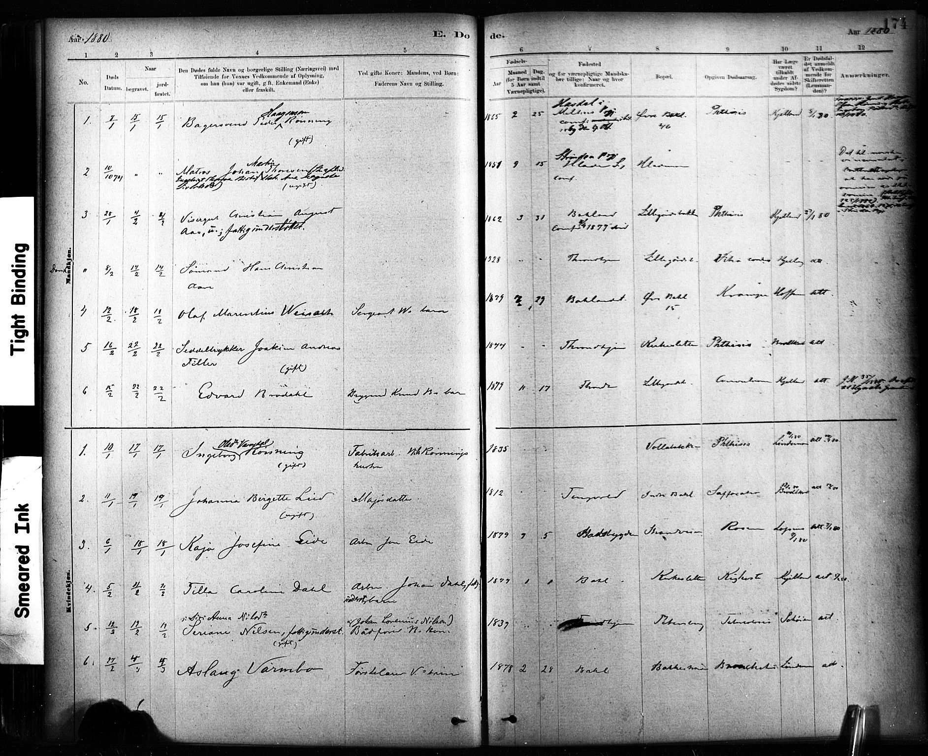 Ministerialprotokoller, klokkerbøker og fødselsregistre - Sør-Trøndelag, SAT/A-1456/604/L0189: Parish register (official) no. 604A10, 1878-1892, p. 174