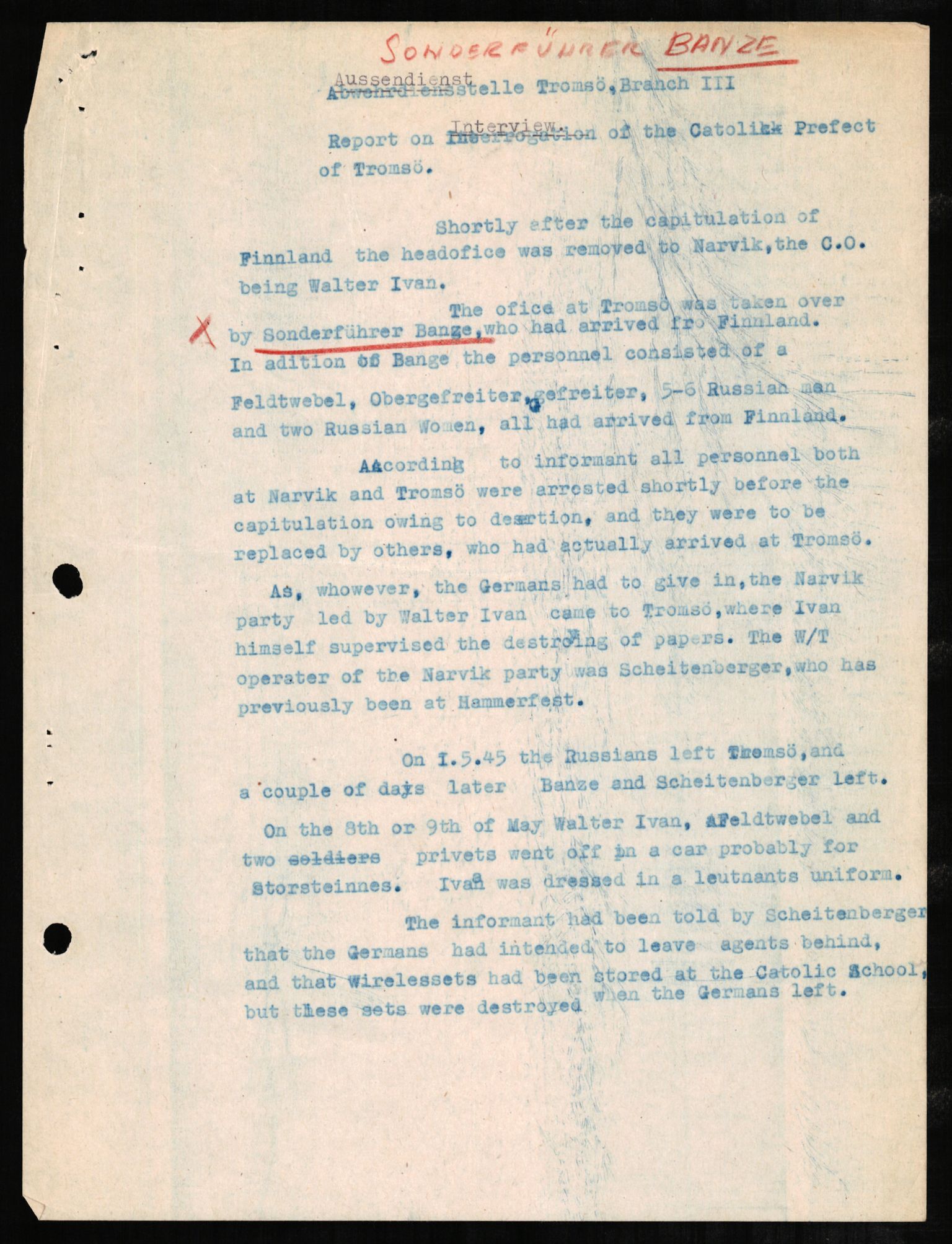 Forsvaret, Forsvarets overkommando II, AV/RA-RAFA-3915/D/Db/L0002: CI Questionaires. Tyske okkupasjonsstyrker i Norge. Tyskere., 1945-1946, p. 61