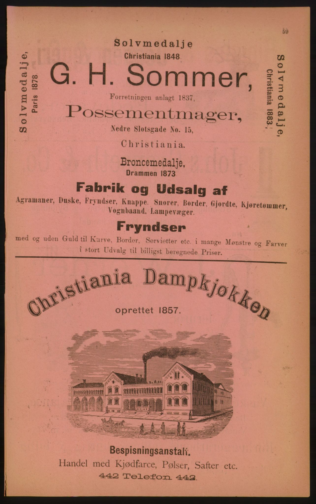 Kristiania/Oslo adressebok, PUBL/-, 1891, p. 59