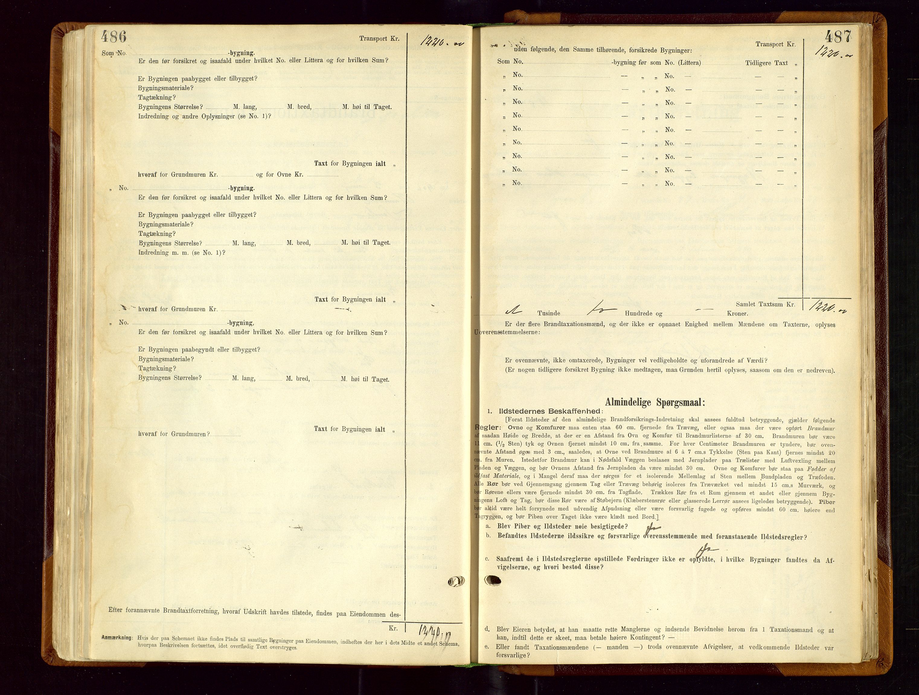 Sauda lensmannskontor, SAST/A-100177/Gob/L0001: Branntakstprotokoll - skjematakst, 1894-1914, p. 486-487
