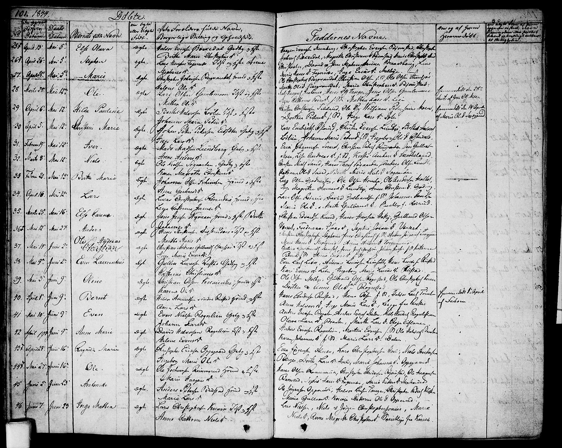 Hurdal prestekontor Kirkebøker, AV/SAO-A-10889/F/Fa/L0004: Parish register (official) no. I 4, 1828-1845, p. 101