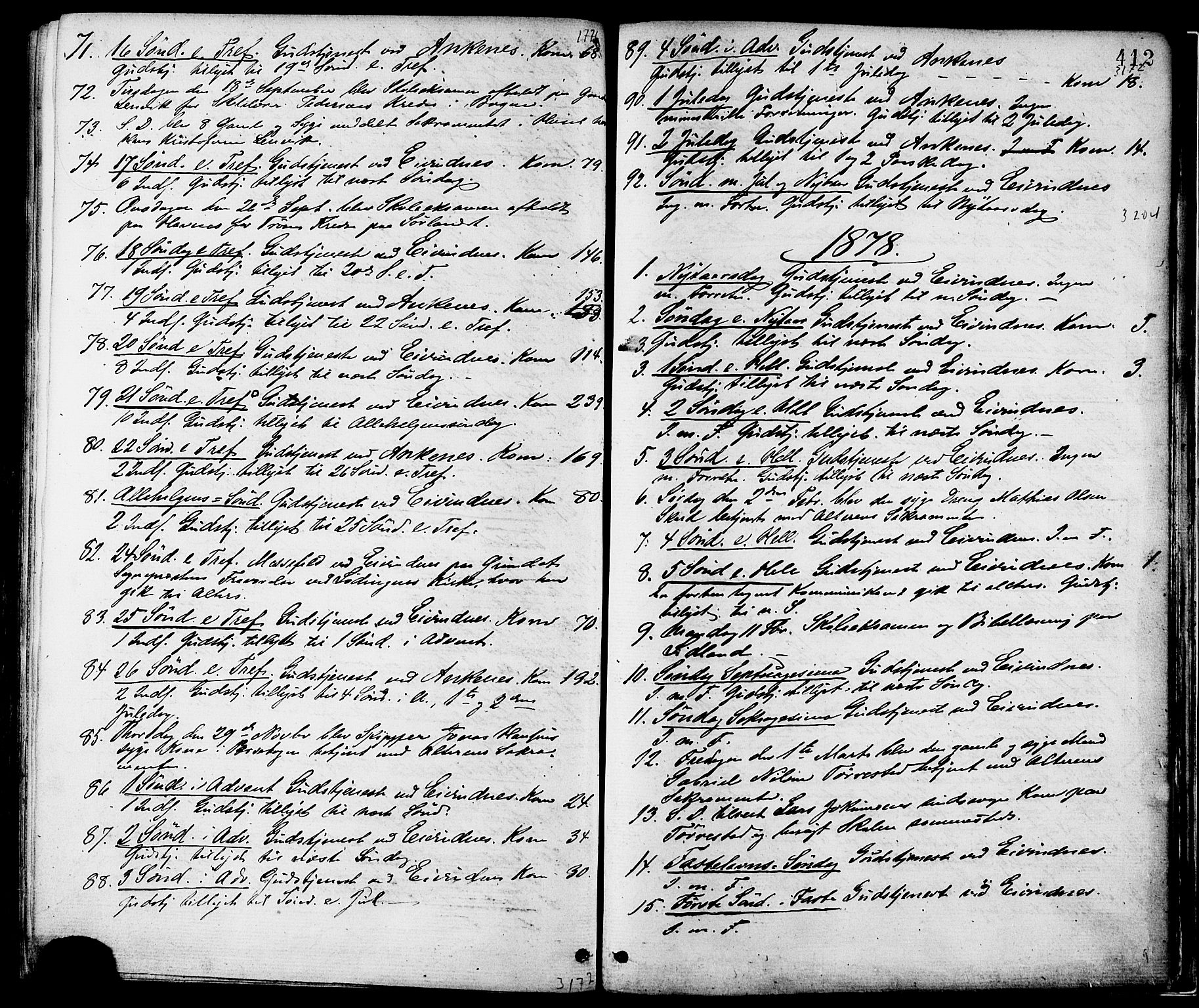 Ministerialprotokoller, klokkerbøker og fødselsregistre - Nordland, SAT/A-1459/863/L0897: Parish register (official) no. 863A09, 1872-1886, p. 412