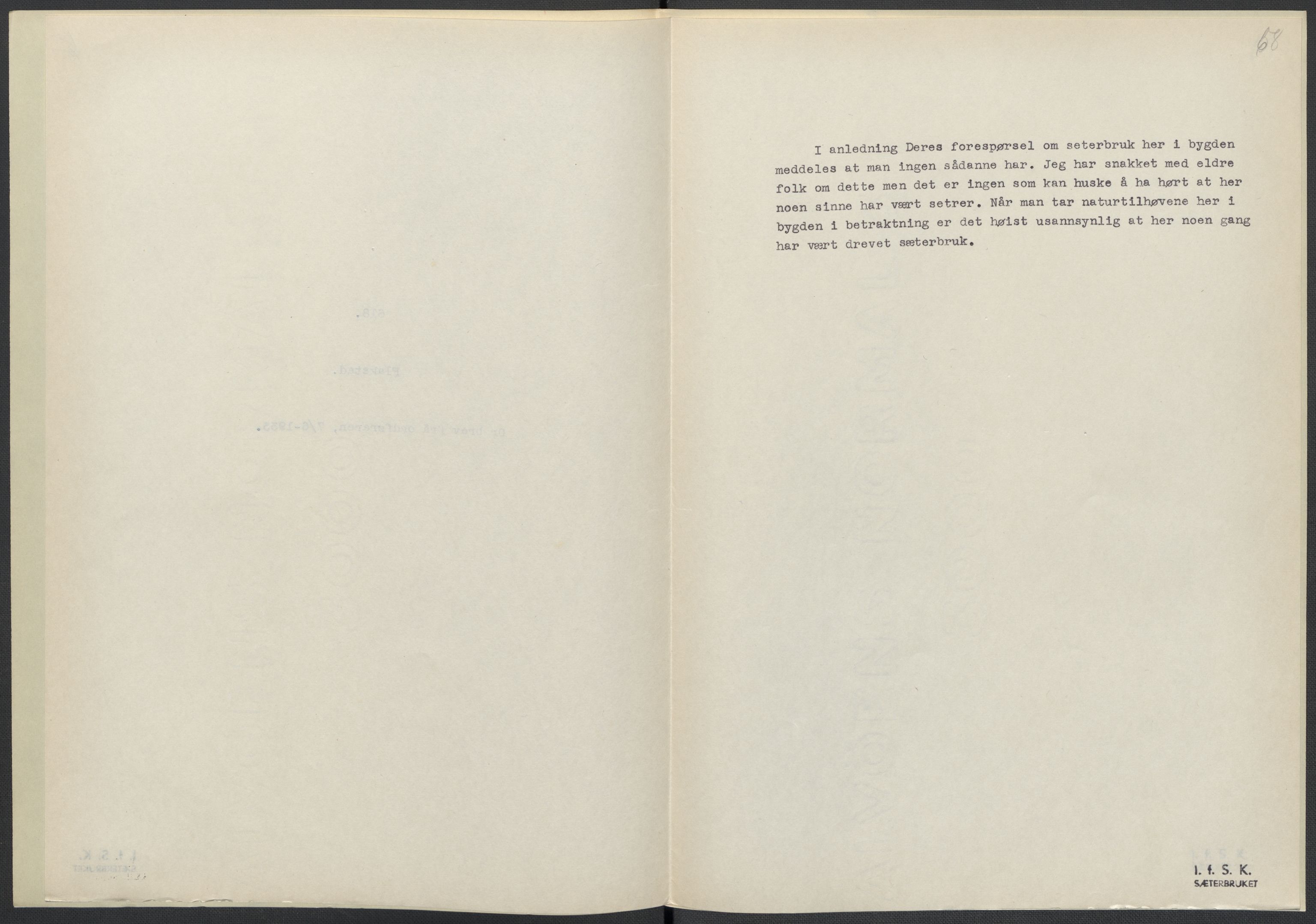 Instituttet for sammenlignende kulturforskning, AV/RA-PA-0424/F/Fc/L0016/0003: Eske B16: / Nordland (perm XLVIII), 1932-1937, p. 68