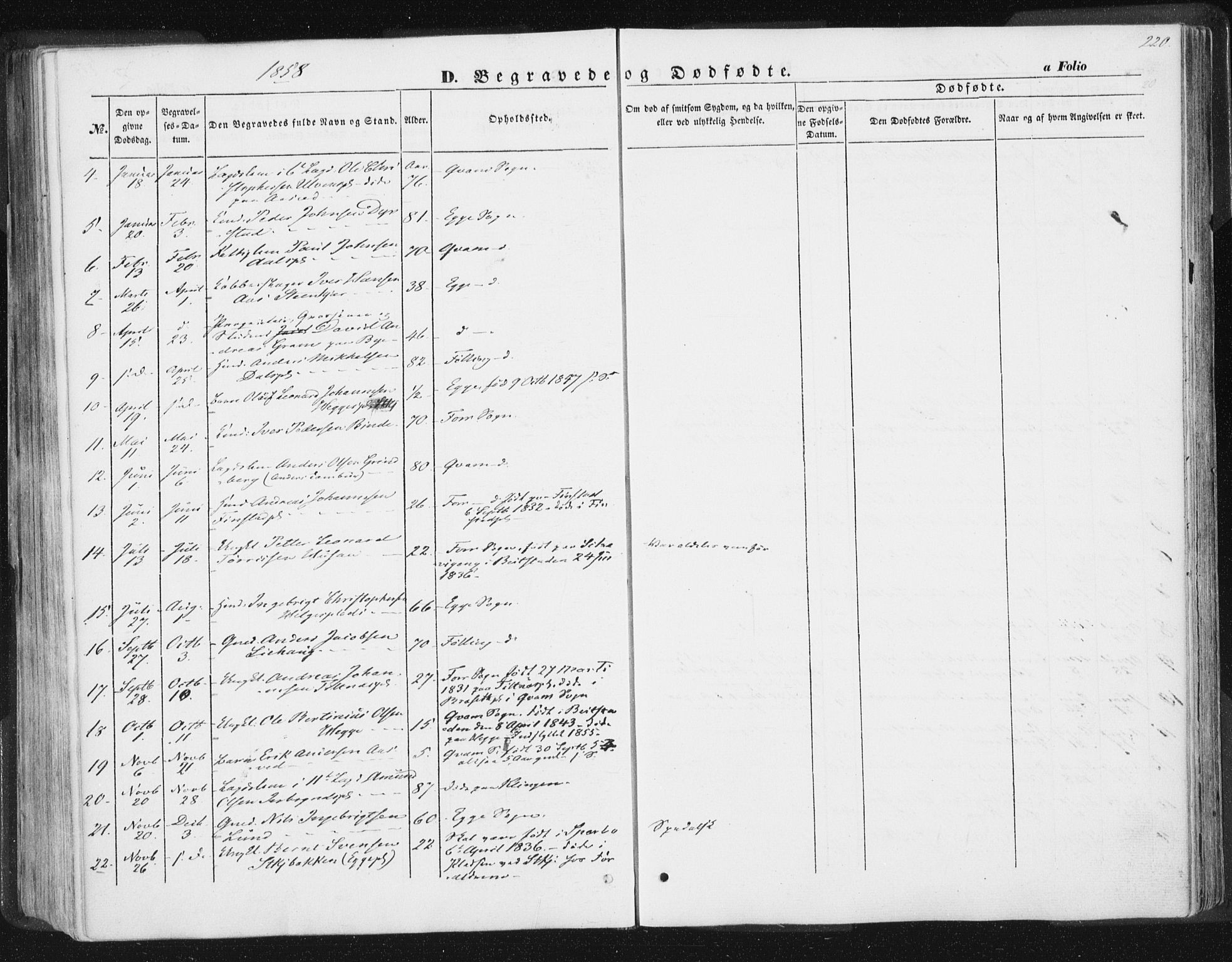 Ministerialprotokoller, klokkerbøker og fødselsregistre - Nord-Trøndelag, AV/SAT-A-1458/746/L0446: Parish register (official) no. 746A05, 1846-1859, p. 220