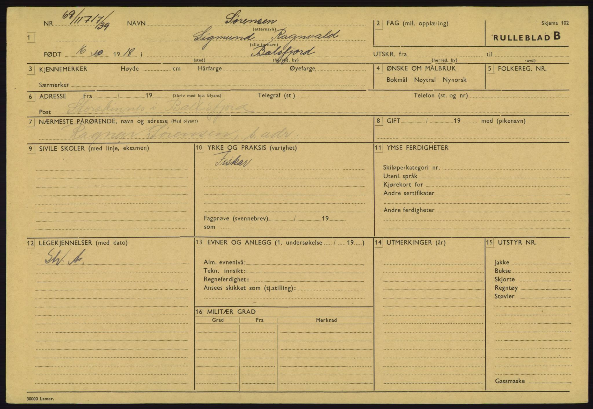 Forsvaret, Troms infanteriregiment nr. 16, AV/RA-RAFA-3146/P/Pa/L0023: Rulleblad for regimentets menige mannskaper, årsklasse 1939, 1939, p. 1279