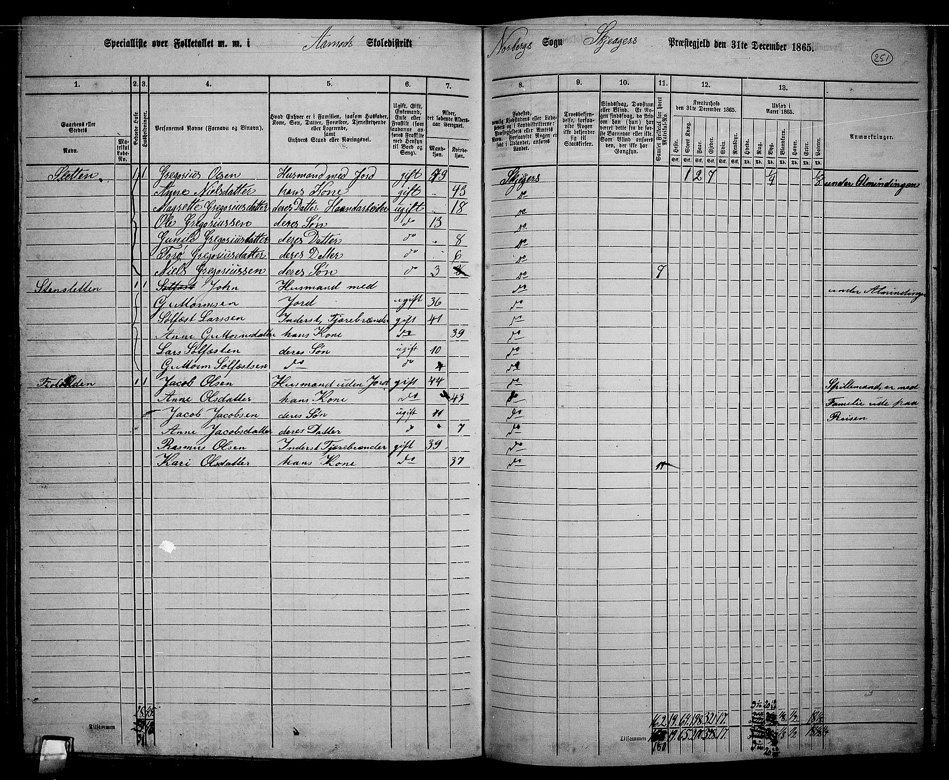 RA, 1865 census for Skjåk, 1865, p. 96