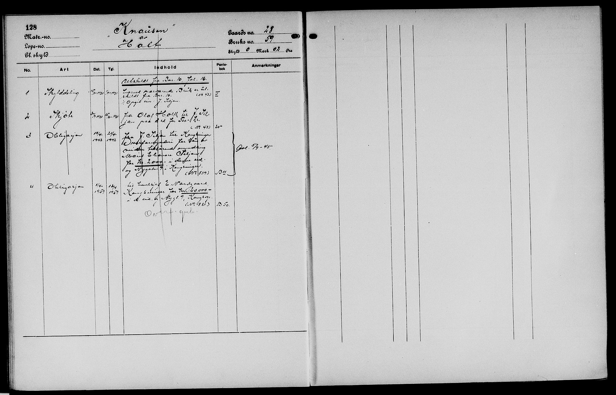 Vinger og Odal sorenskriveri, SAH/TING-022/H/Ha/Hac/Hacc/L0005: Mortgage register no. 3.5, 1923, p. 128