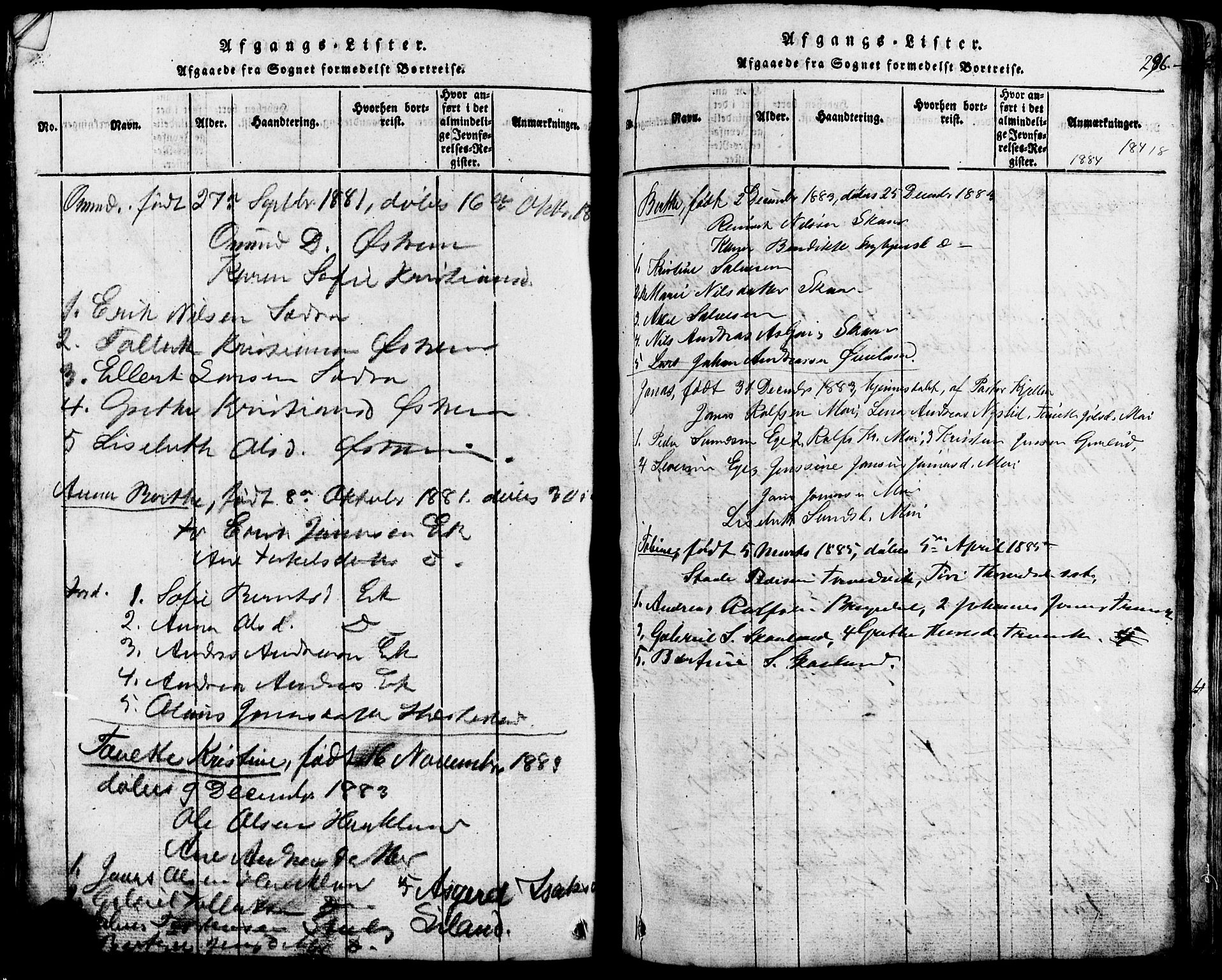 Lund sokneprestkontor, AV/SAST-A-101809/S07/L0002: Parish register (copy) no. B 2, 1816-1832, p. 296