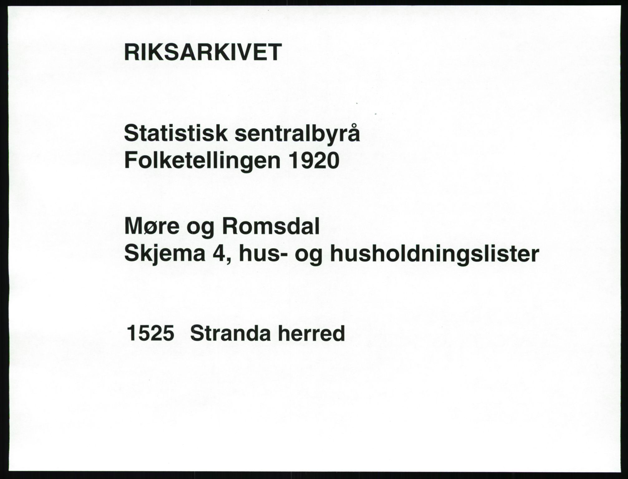 SAT, 1920 census for Stranda, 1920, p. 23