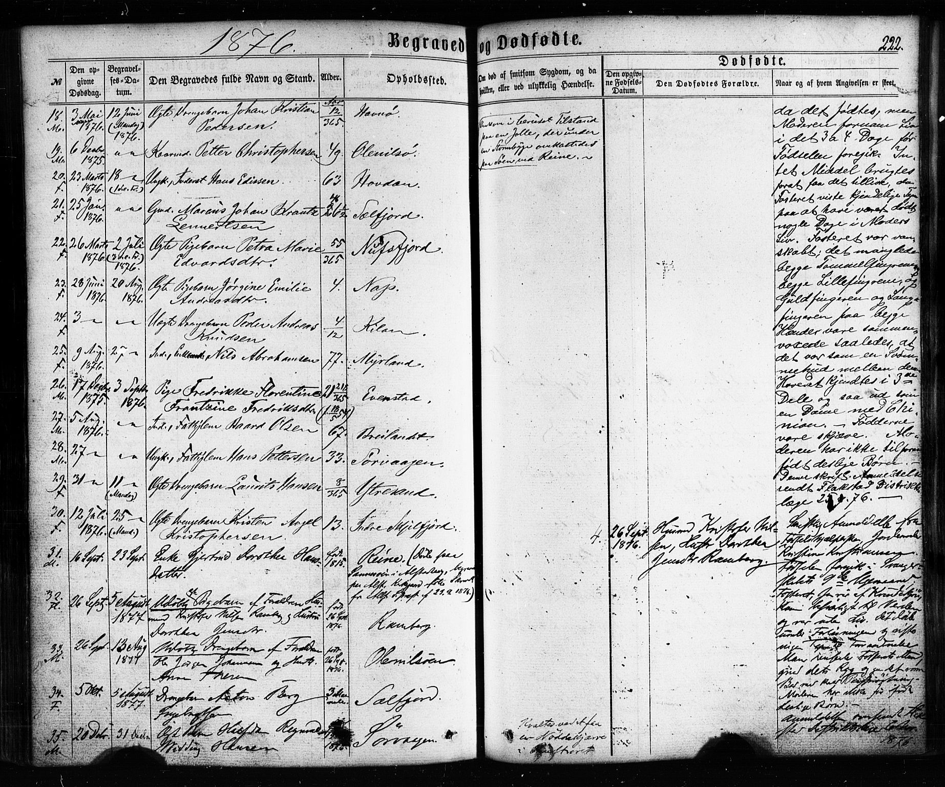Ministerialprotokoller, klokkerbøker og fødselsregistre - Nordland, SAT/A-1459/885/L1203: Parish register (official) no. 885A04, 1859-1877, p. 222