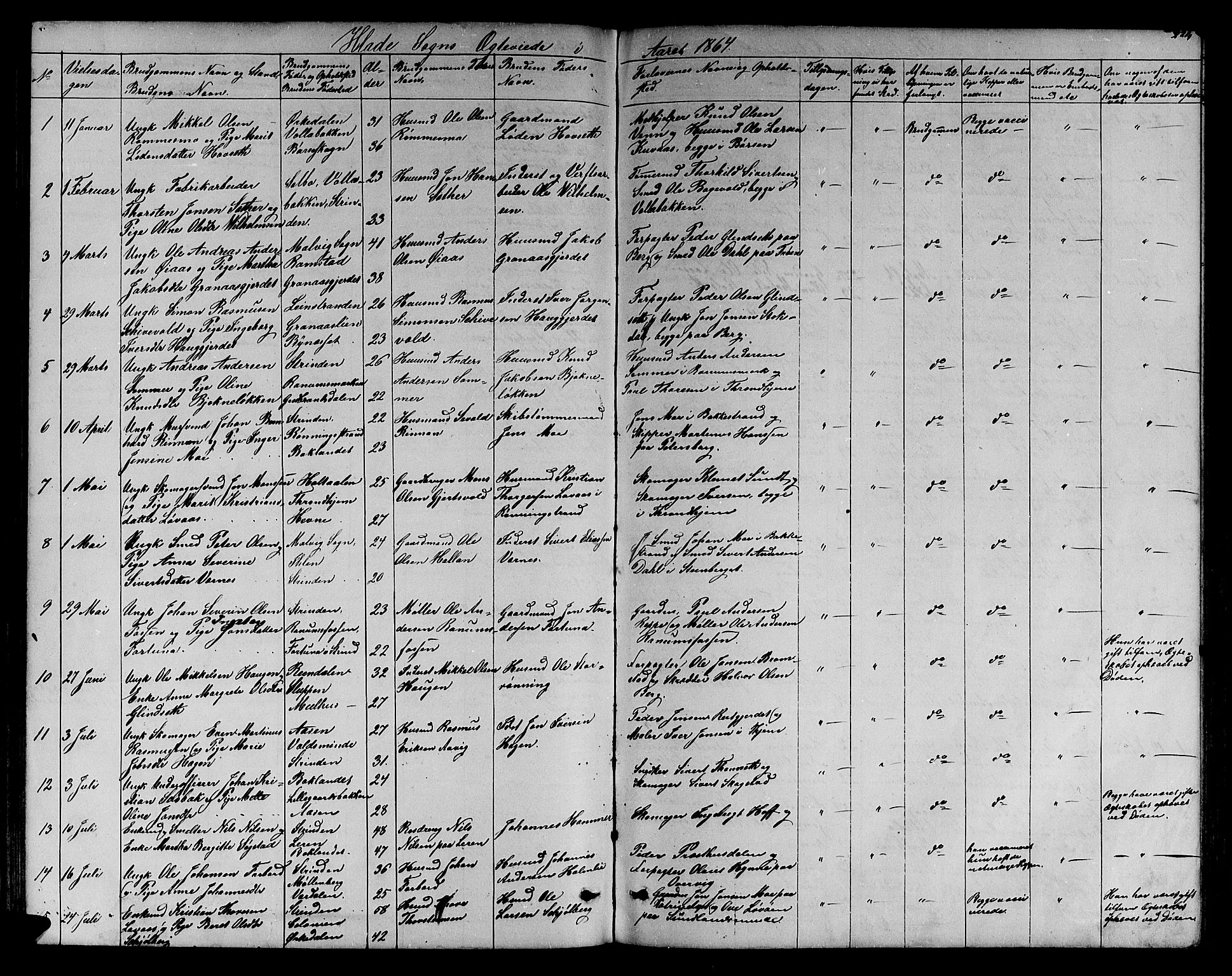 Ministerialprotokoller, klokkerbøker og fødselsregistre - Sør-Trøndelag, SAT/A-1456/606/L0311: Parish register (copy) no. 606C07, 1860-1877, p. 224