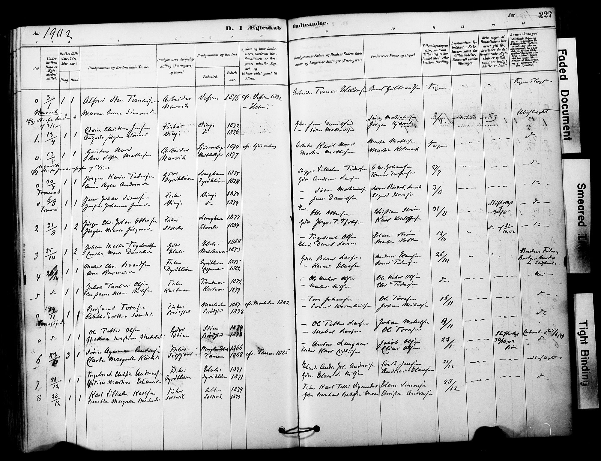 Tranøy sokneprestkontor, AV/SATØ-S-1313/I/Ia/Iaa/L0011kirke: Parish register (official) no. 11, 1878-1904, p. 227