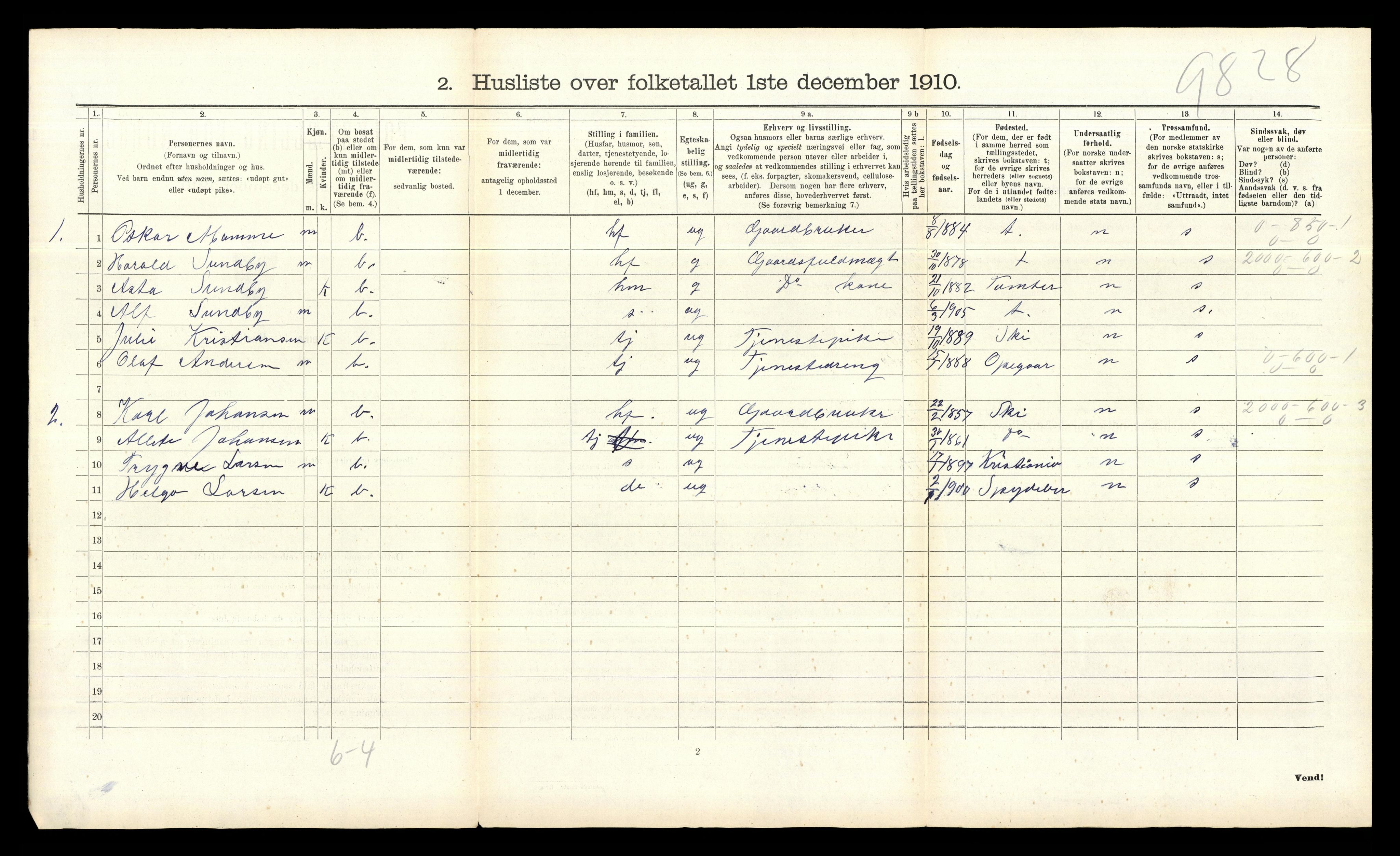 RA, 1910 census for Ås, 1910, p. 814