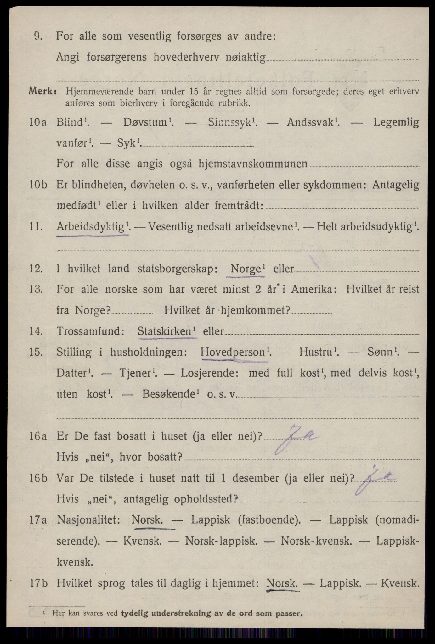 SAT, 1920 census for Orkanger, 1920, p. 4284