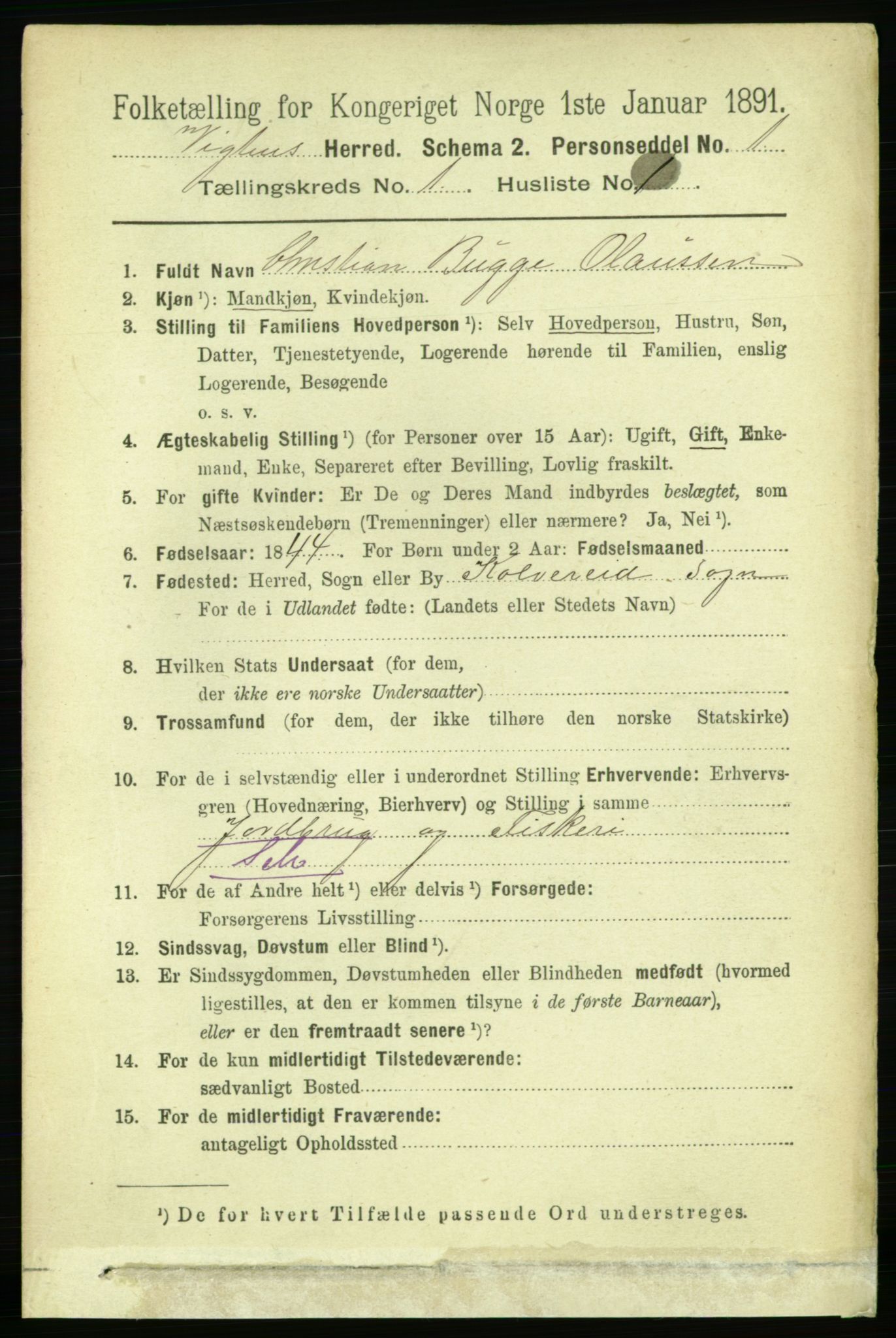 RA, 1891 census for 1750 Vikna, 1891, p. 126