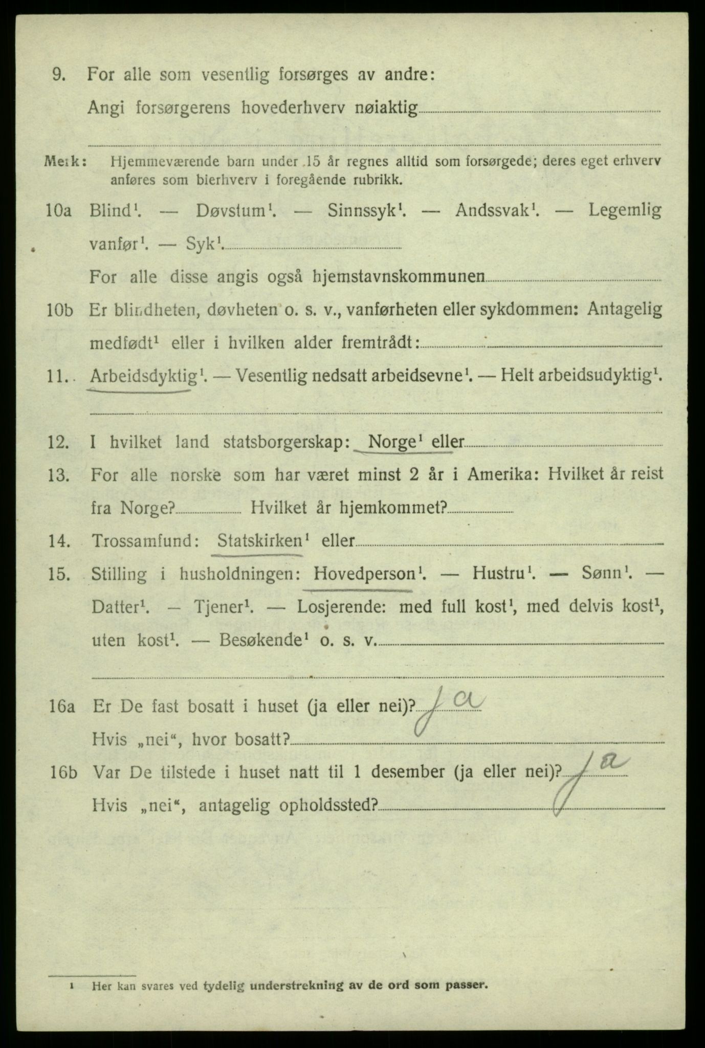 SAB, 1920 census for Odda, 1920, p. 9682