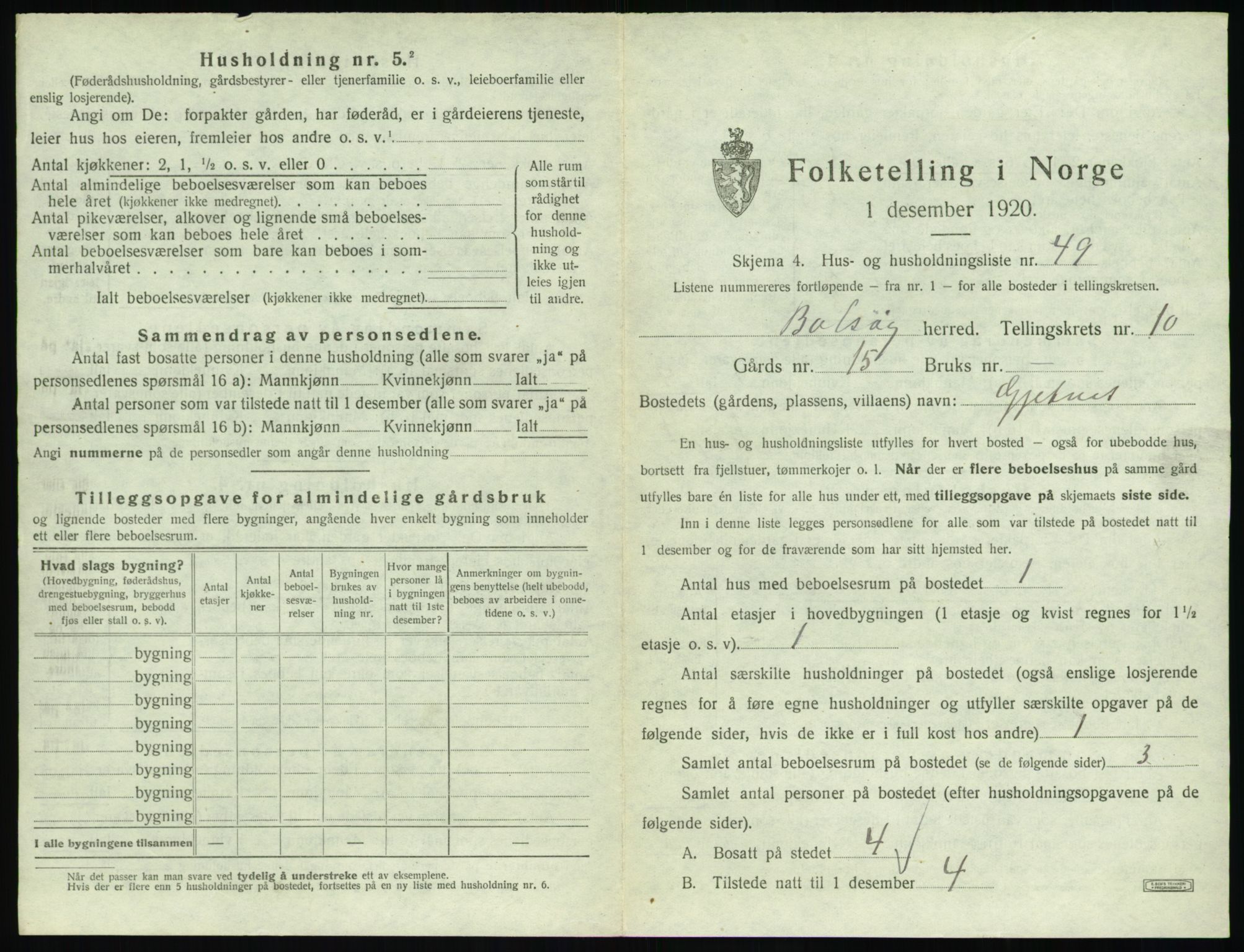 SAT, 1920 census for Bolsøy, 1920, p. 1569