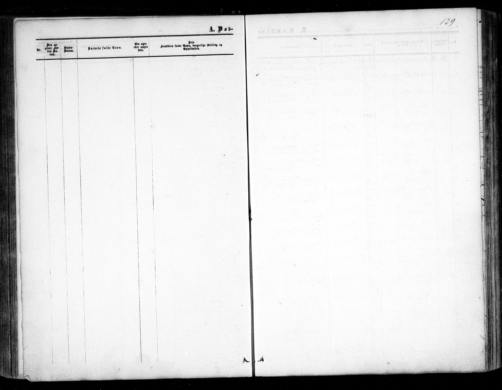 Nes prestekontor Kirkebøker, AV/SAO-A-10410/F/Fc/L0001: Parish register (official) no. III 1, 1859-1882, p. 129