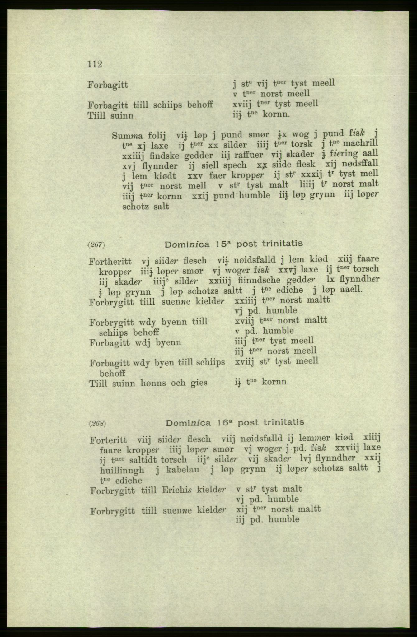 Publikasjoner utgitt av Arkivverket, PUBL/PUBL-001/C/0005: Bind 5: Rekneskap for Bergenhus len 1566-1567: B. Utgift C. Dei nordlandske lena og Finnmark D. Ekstrakt, 1566-1567, p. 112