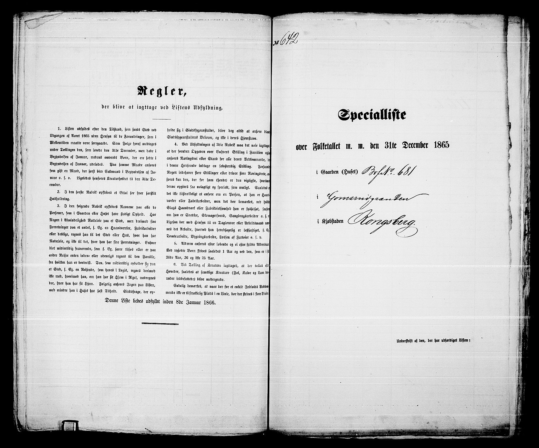 RA, 1865 census for Kongsberg/Kongsberg, 1865, p. 1306