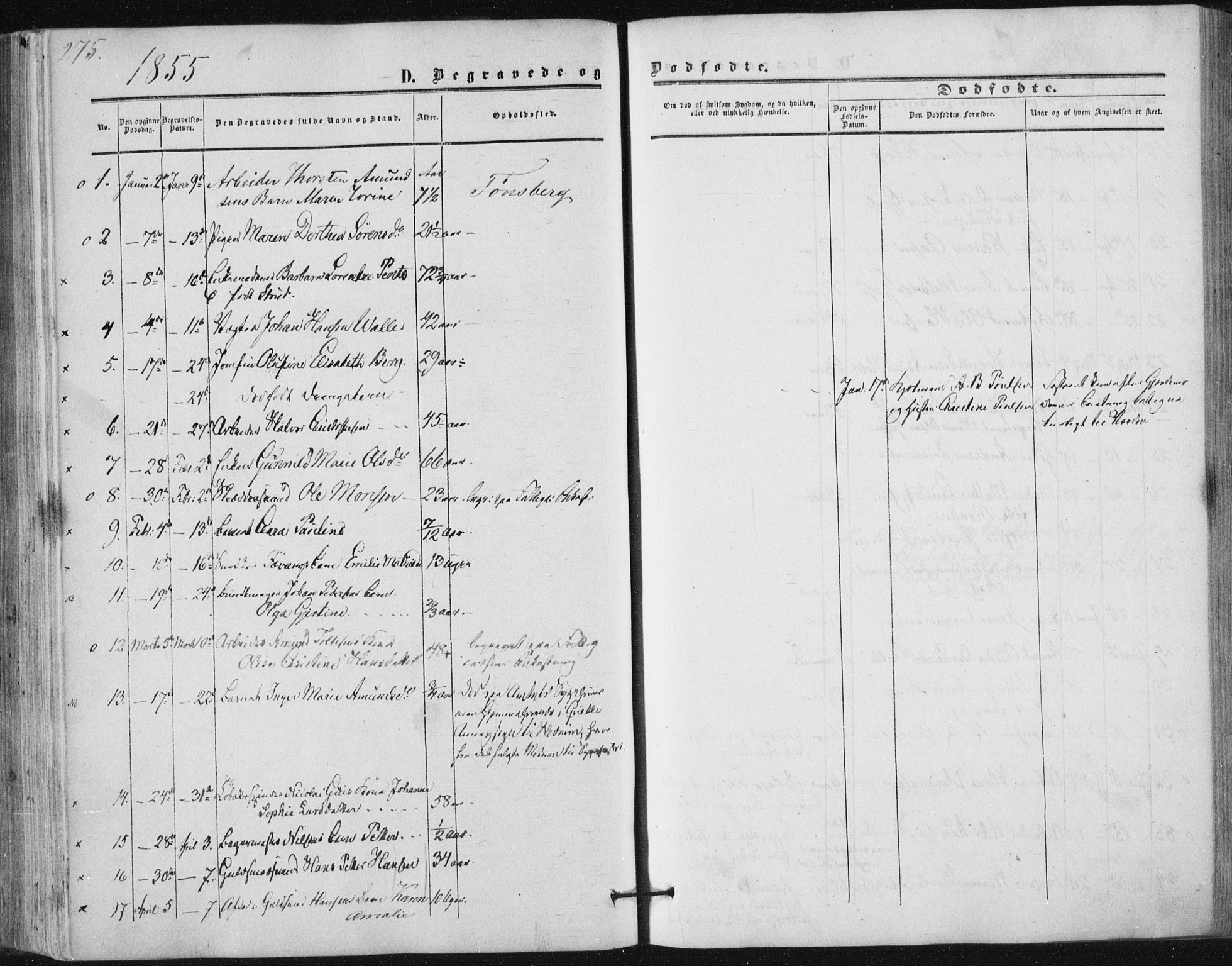 Tønsberg kirkebøker, SAKO/A-330/F/Fa/L0008: Parish register (official) no. I 8, 1855-1864, p. 275