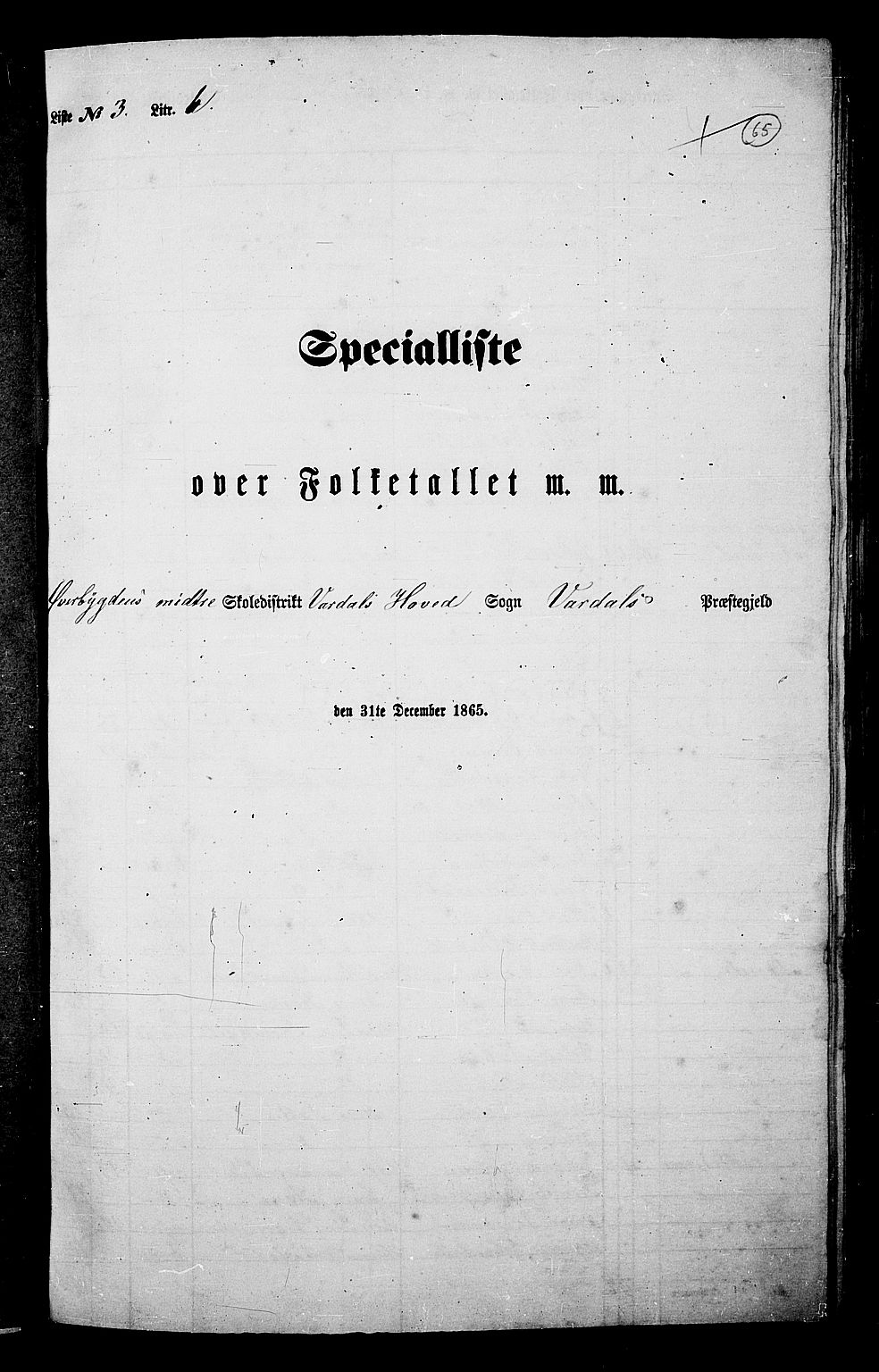 RA, 1865 census for Vardal/Vardal og Hunn, 1865, p. 59