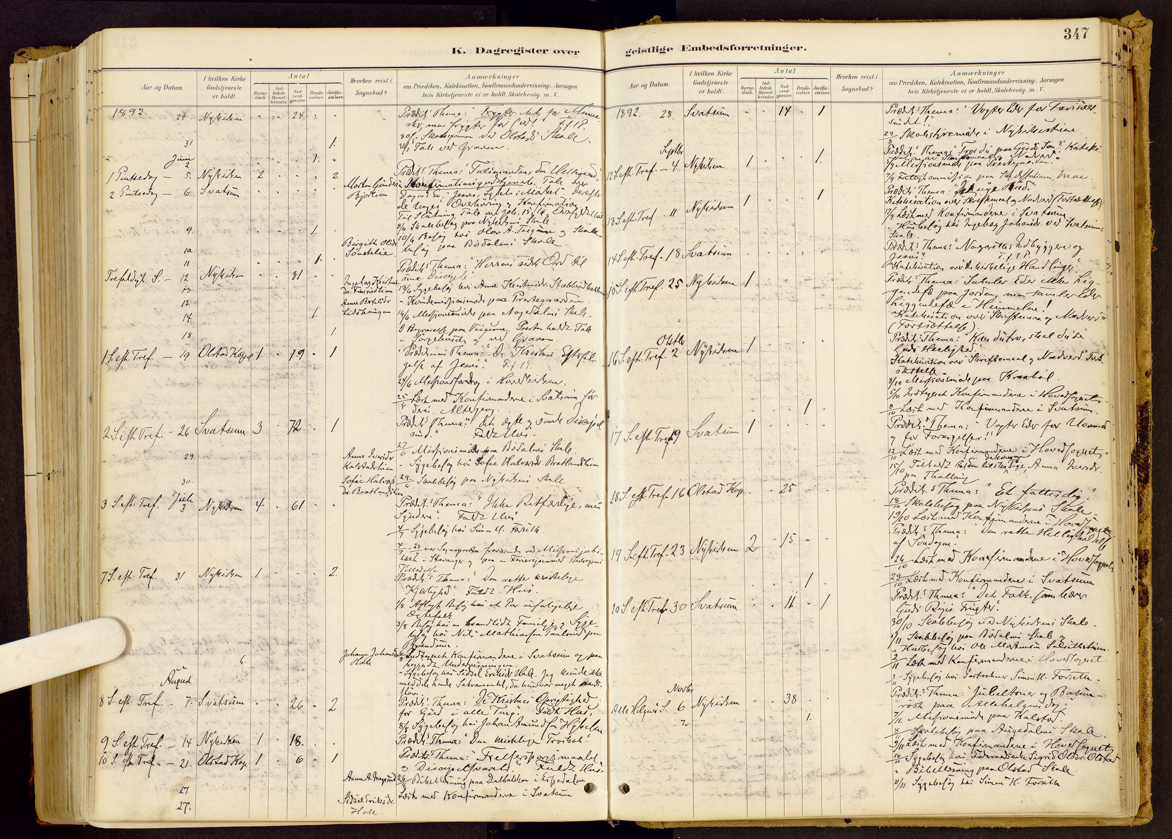 Vestre Gausdal prestekontor, SAH/PREST-094/H/Ha/Haa/L0001: Parish register (official) no. 1, 1887-1914, p. 347