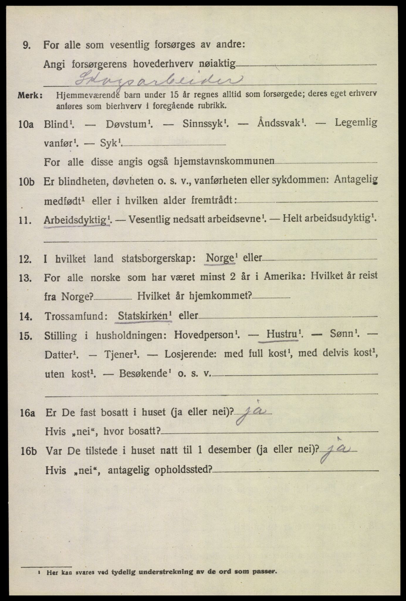 SAH, 1920 census for Nord-Fron, 1920, p. 9873