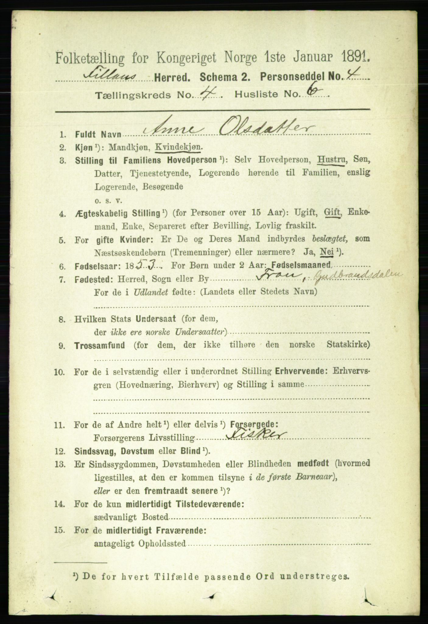 RA, 1891 census for 1616 Fillan, 1891, p. 707