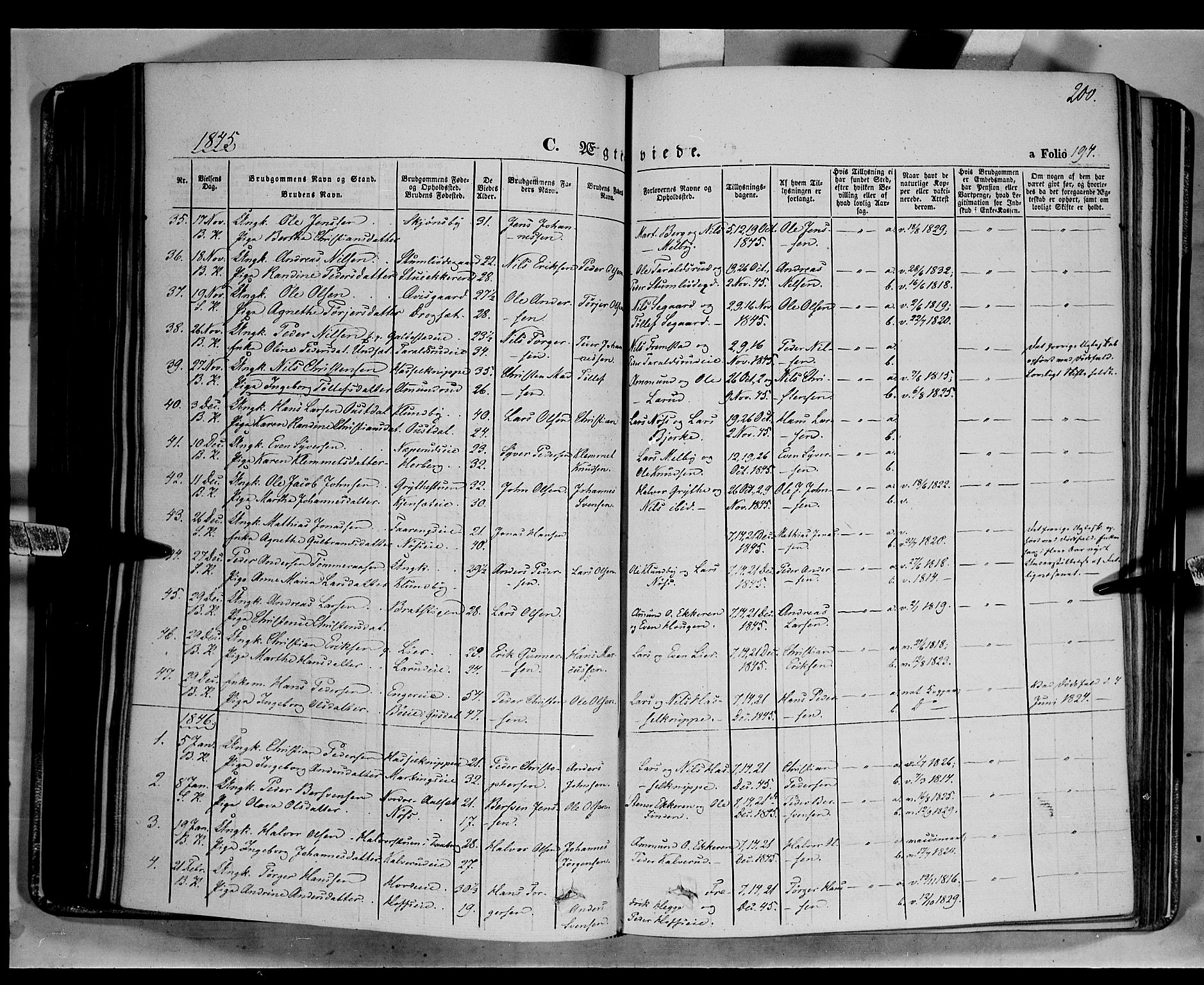 Biri prestekontor, SAH/PREST-096/H/Ha/Haa/L0005: Parish register (official) no. 5, 1843-1854, p. 200