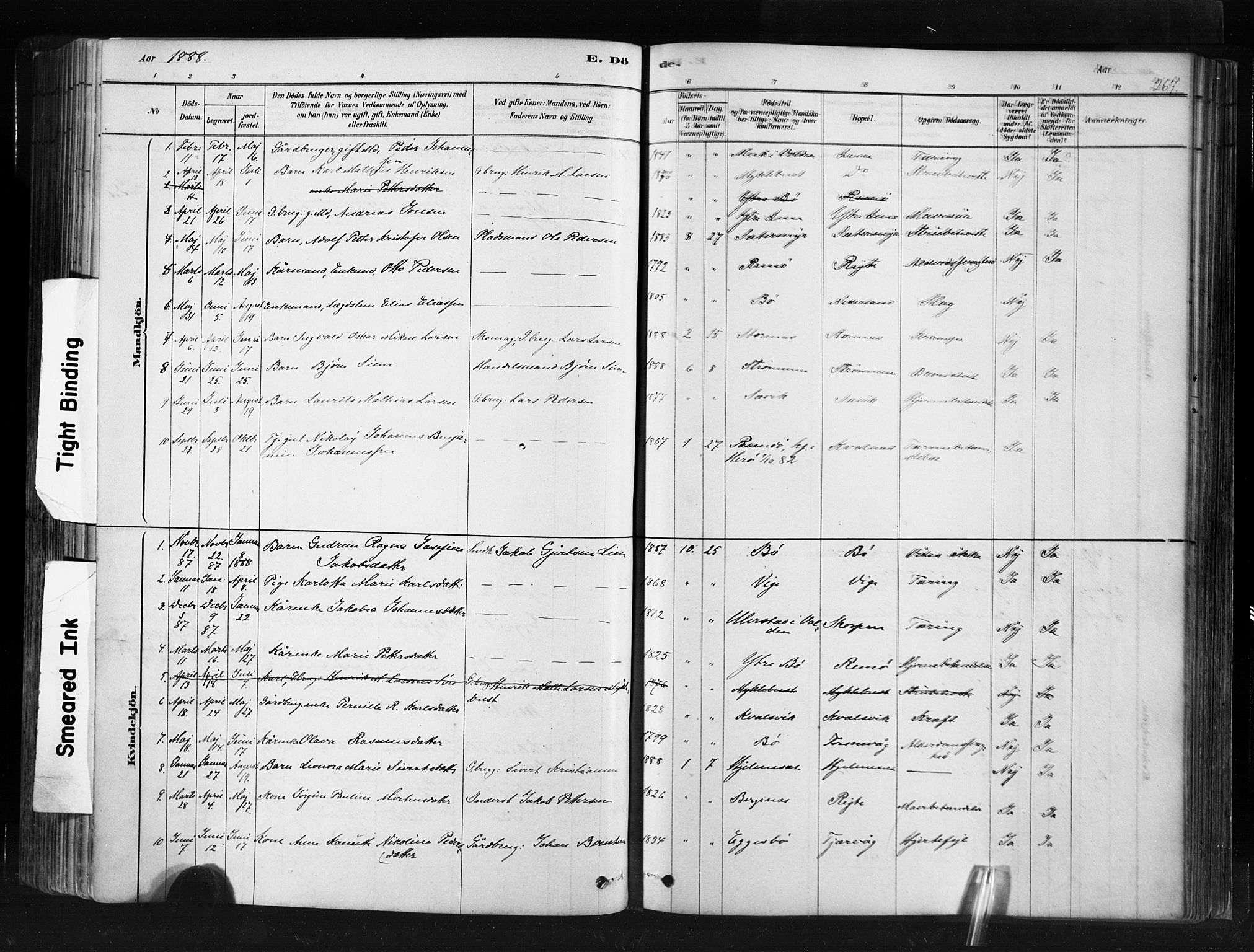 Ministerialprotokoller, klokkerbøker og fødselsregistre - Møre og Romsdal, SAT/A-1454/507/L0073: Parish register (official) no. 507A08, 1878-1904, p. 267