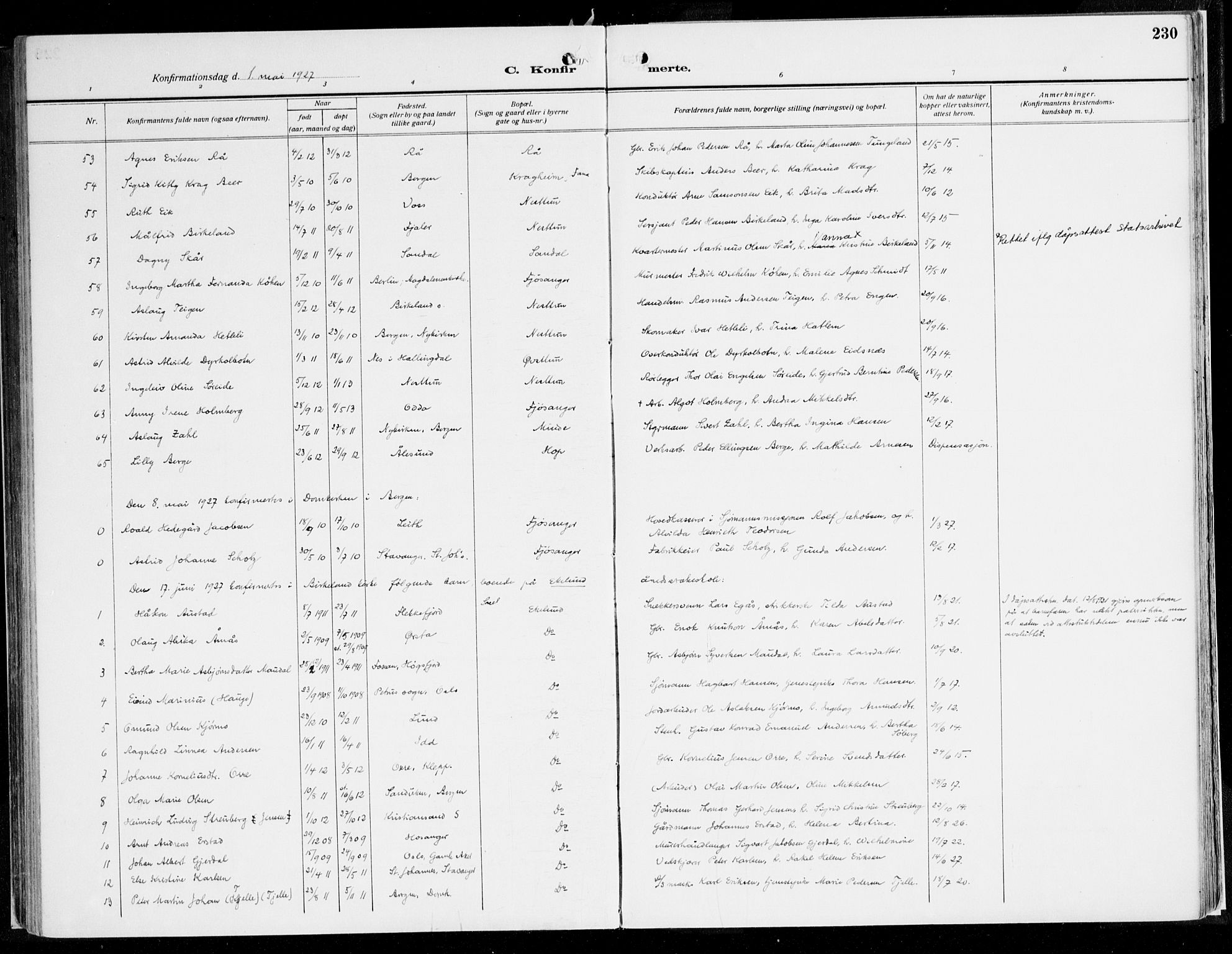 Fana Sokneprestembete, AV/SAB-A-75101/H/Haa/Haaj/L0001: Parish register (official) no. J 1, 1921-1935, p. 230