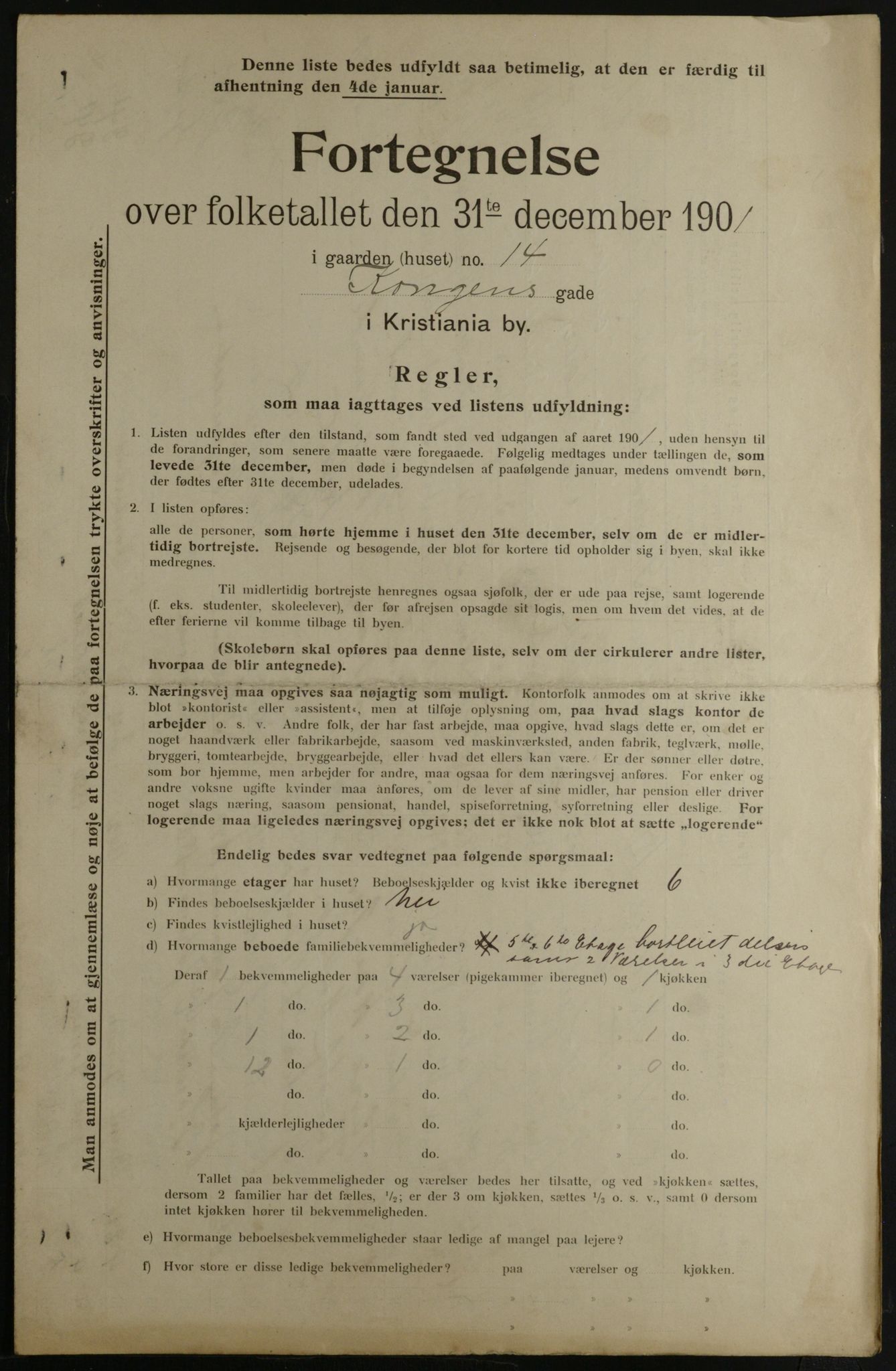 OBA, Municipal Census 1901 for Kristiania, 1901, p. 8145