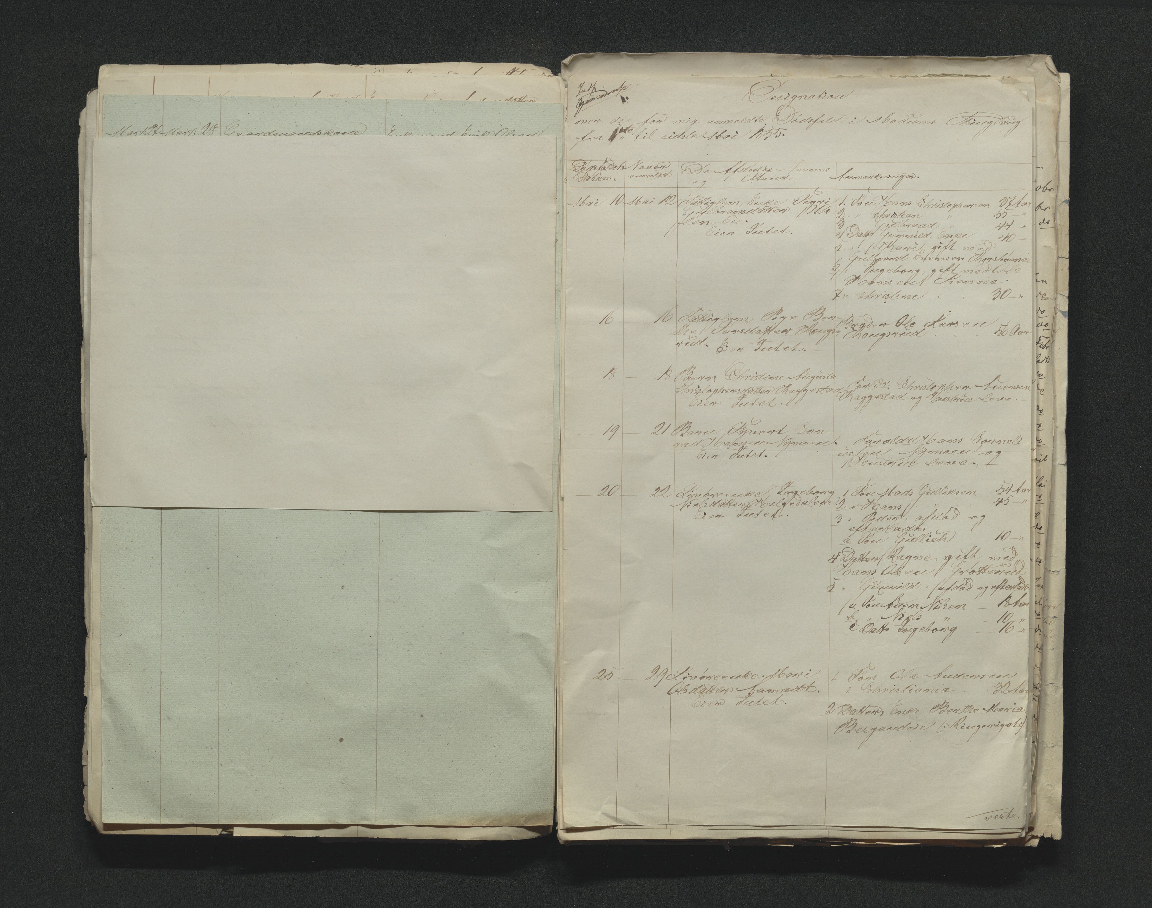 Eiker, Modum og Sigdal sorenskriveri, AV/SAKO-A-123/H/Ha/Hab/L0009: Dødsfallsmeldinger, 1854-1857, p. 185