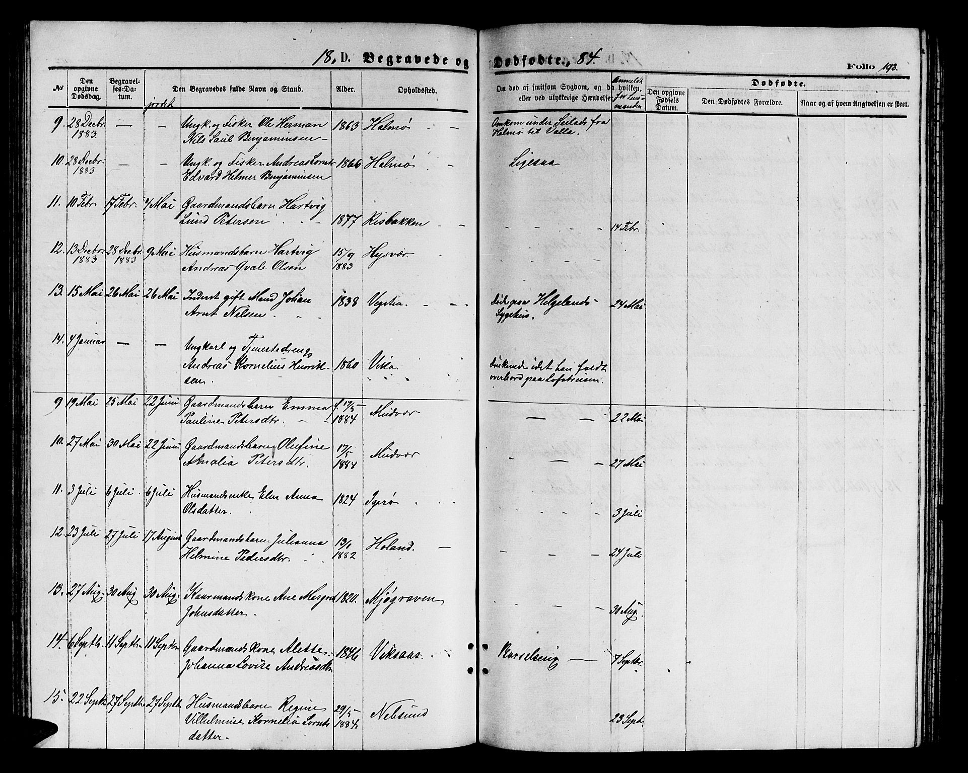 Ministerialprotokoller, klokkerbøker og fødselsregistre - Nordland, AV/SAT-A-1459/816/L0252: Parish register (copy) no. 816C02, 1871-1885, p. 193