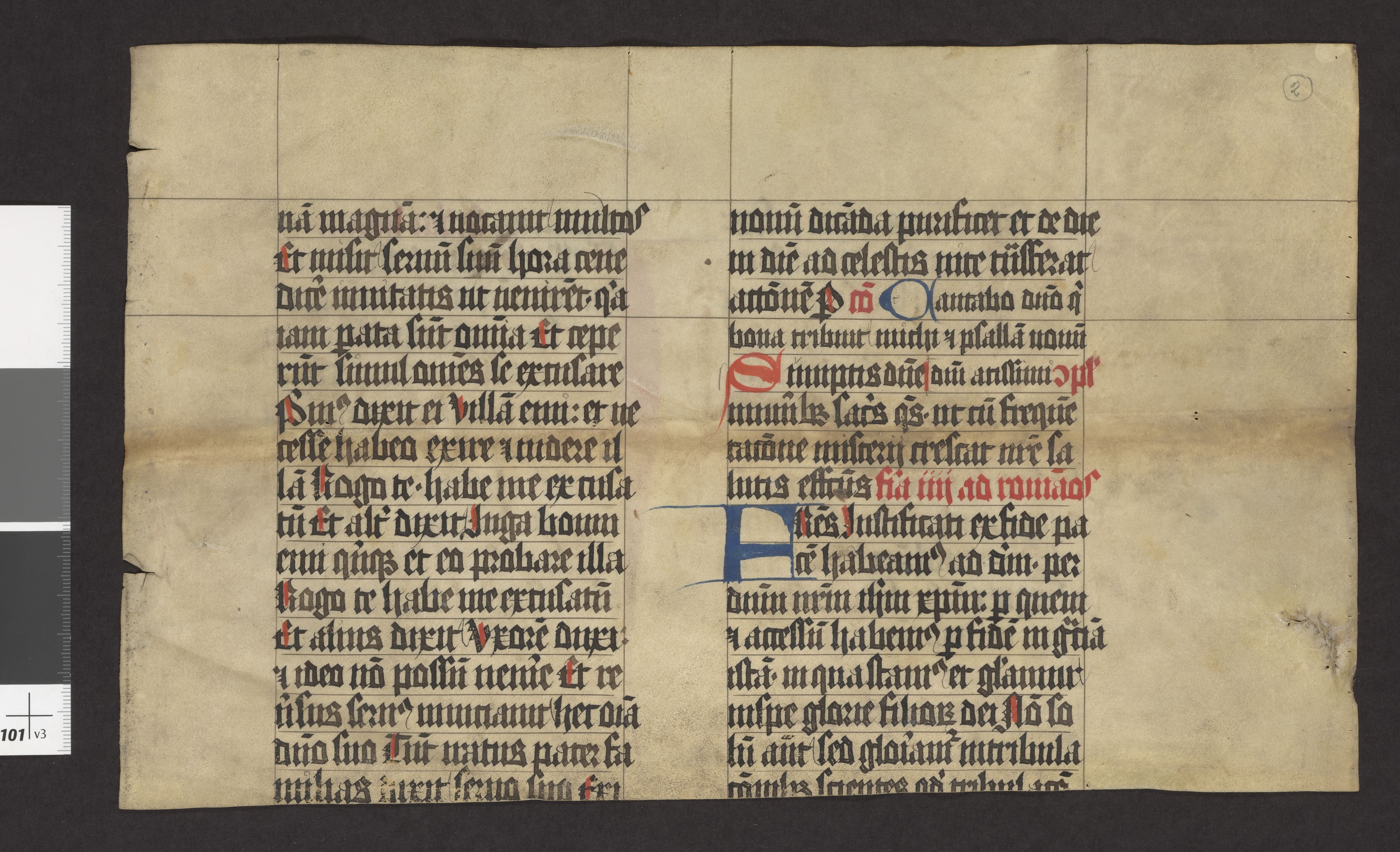 Riksarkivets diplomsamling, RA/EA-5965/F27/F27A/F27Ab/L0002: Latinske fragmenter stort format, 1100-1536, p. 4