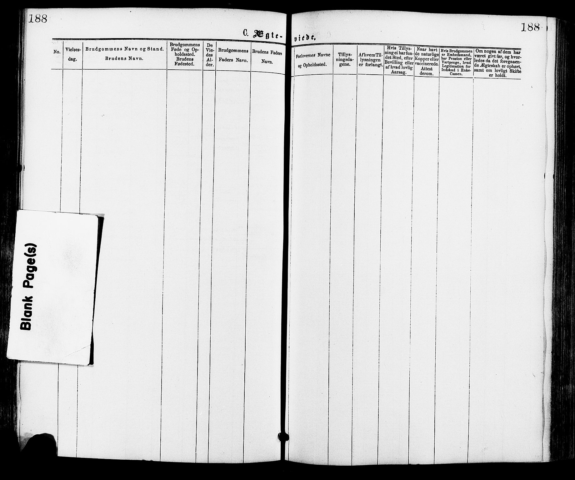 Hægebostad sokneprestkontor, AV/SAK-1111-0024/F/Fa/Faa/L0005: Parish register (official) no. A 5, 1864-1886, p. 188