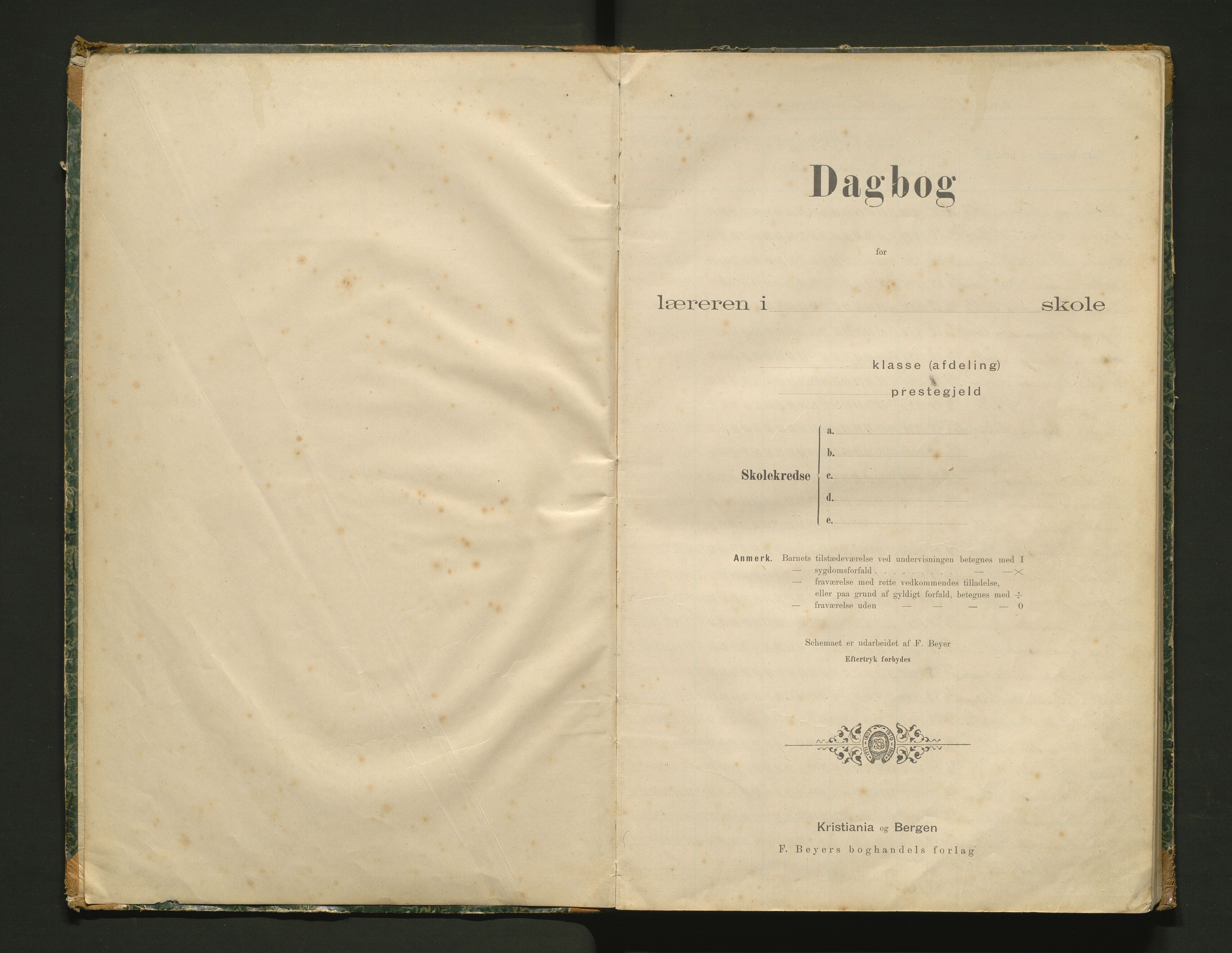 Hjelme kommune. Barneskulane, IKAH/1259a-231/G/Ga/L0005: Dagbok for læraren i Hjelme og Hennø krinsar m.fl. , 1896-1910