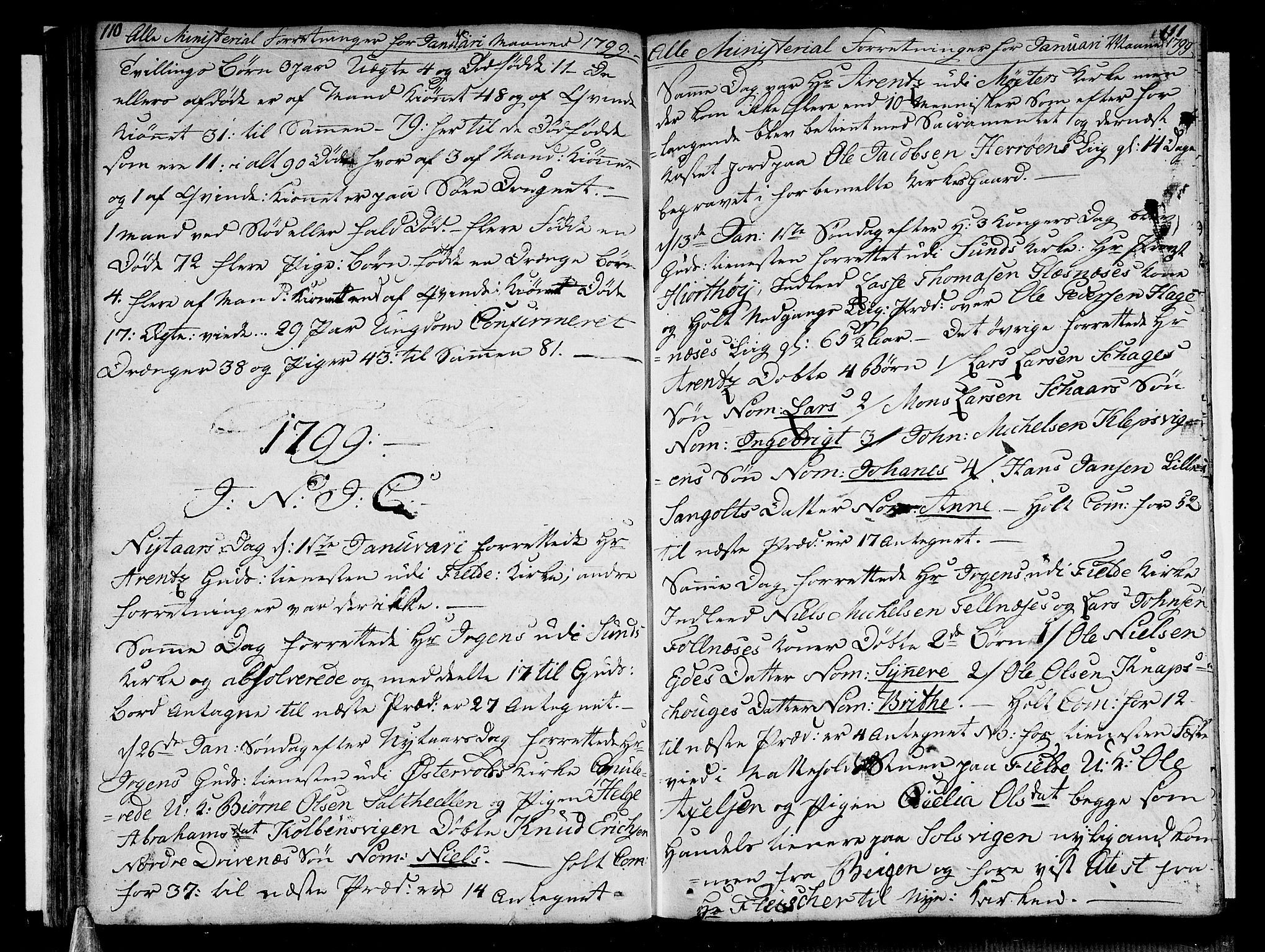 Sund sokneprestembete, AV/SAB-A-99930: Parish register (official) no. A 7, 1796-1815, p. 110-111