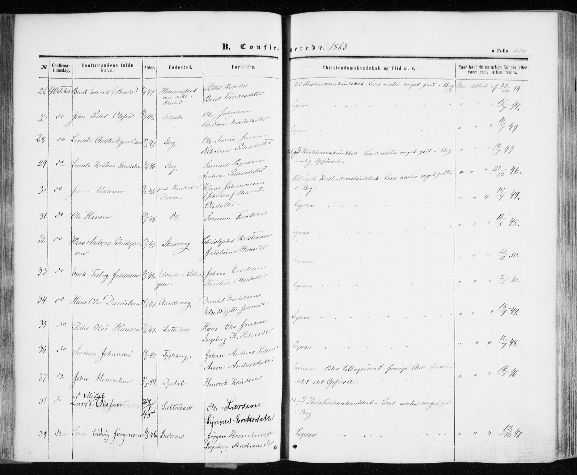 Ibestad sokneprestembete, AV/SATØ-S-0077/H/Ha/Haa/L0009kirke: Parish register (official) no. 9, 1859-1868, p. 212