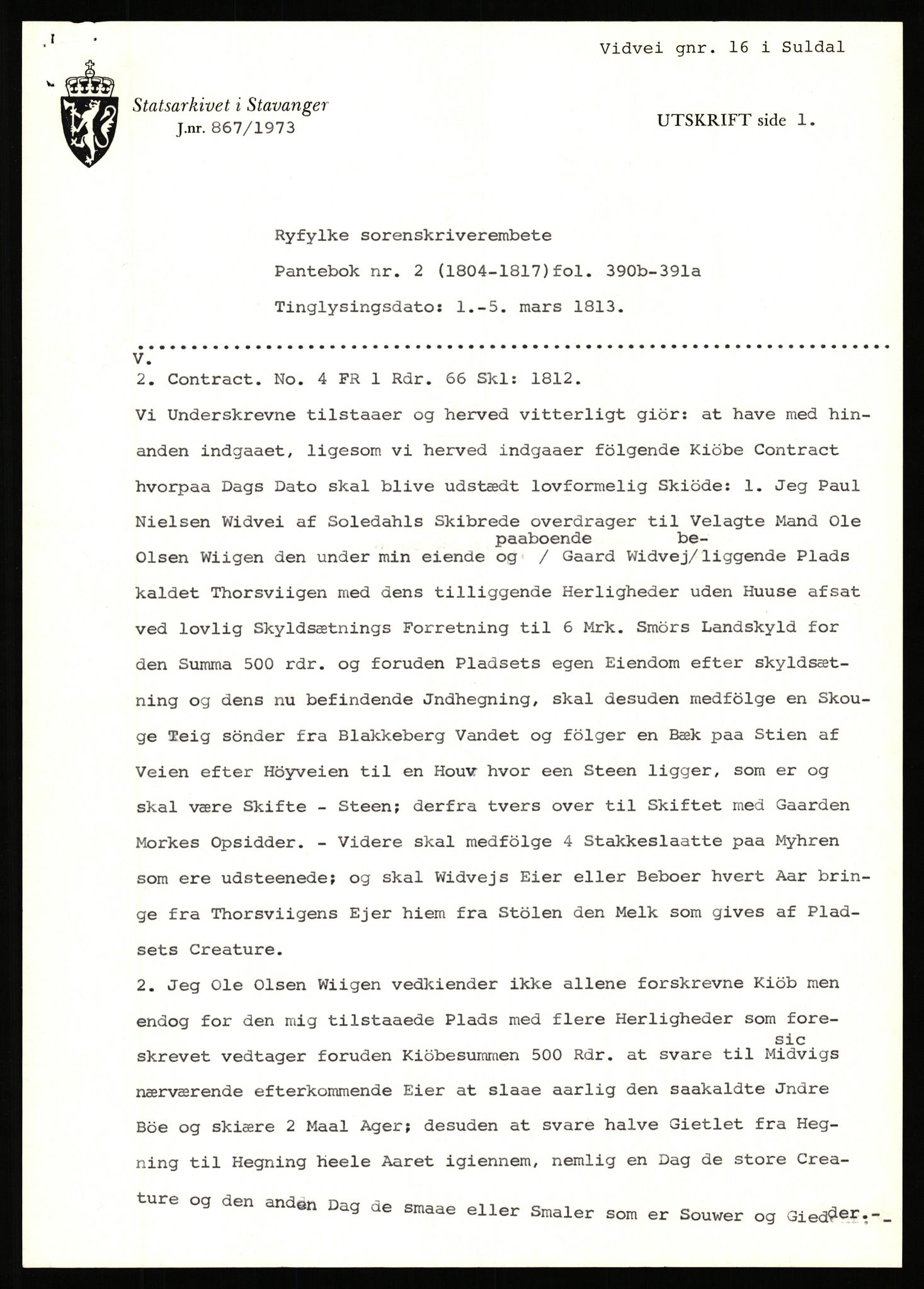 Statsarkivet i Stavanger, AV/SAST-A-101971/03/Y/Yj/L0094: Avskrifter sortert etter gårdsnavn: Vetrhus - Vik i Nerstrand, 1750-1930, p. 144