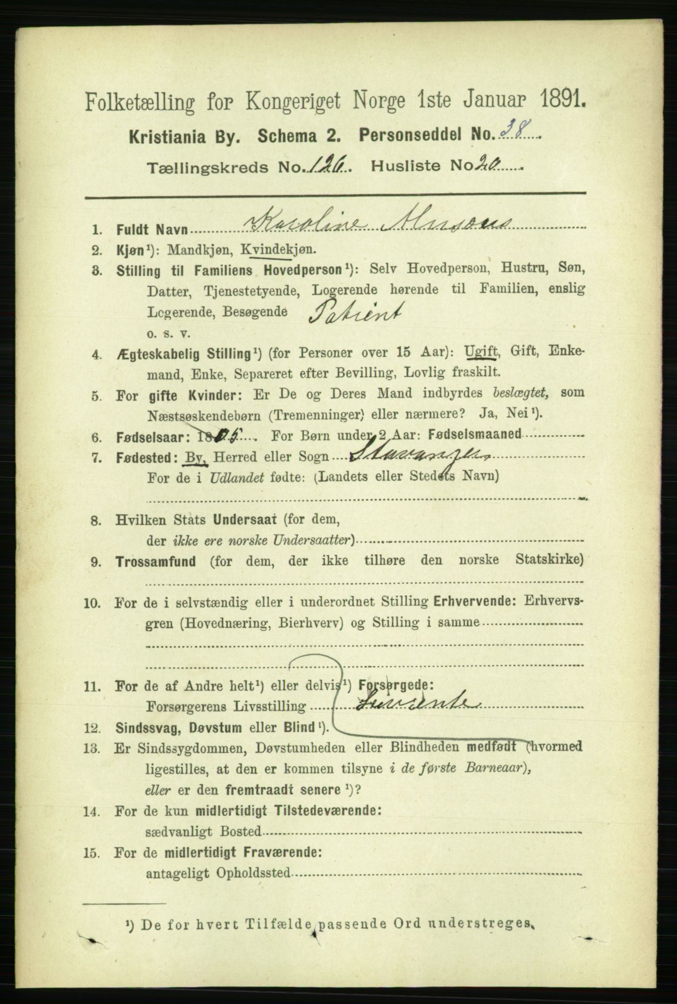 RA, 1891 census for 0301 Kristiania, 1891, p. 67734