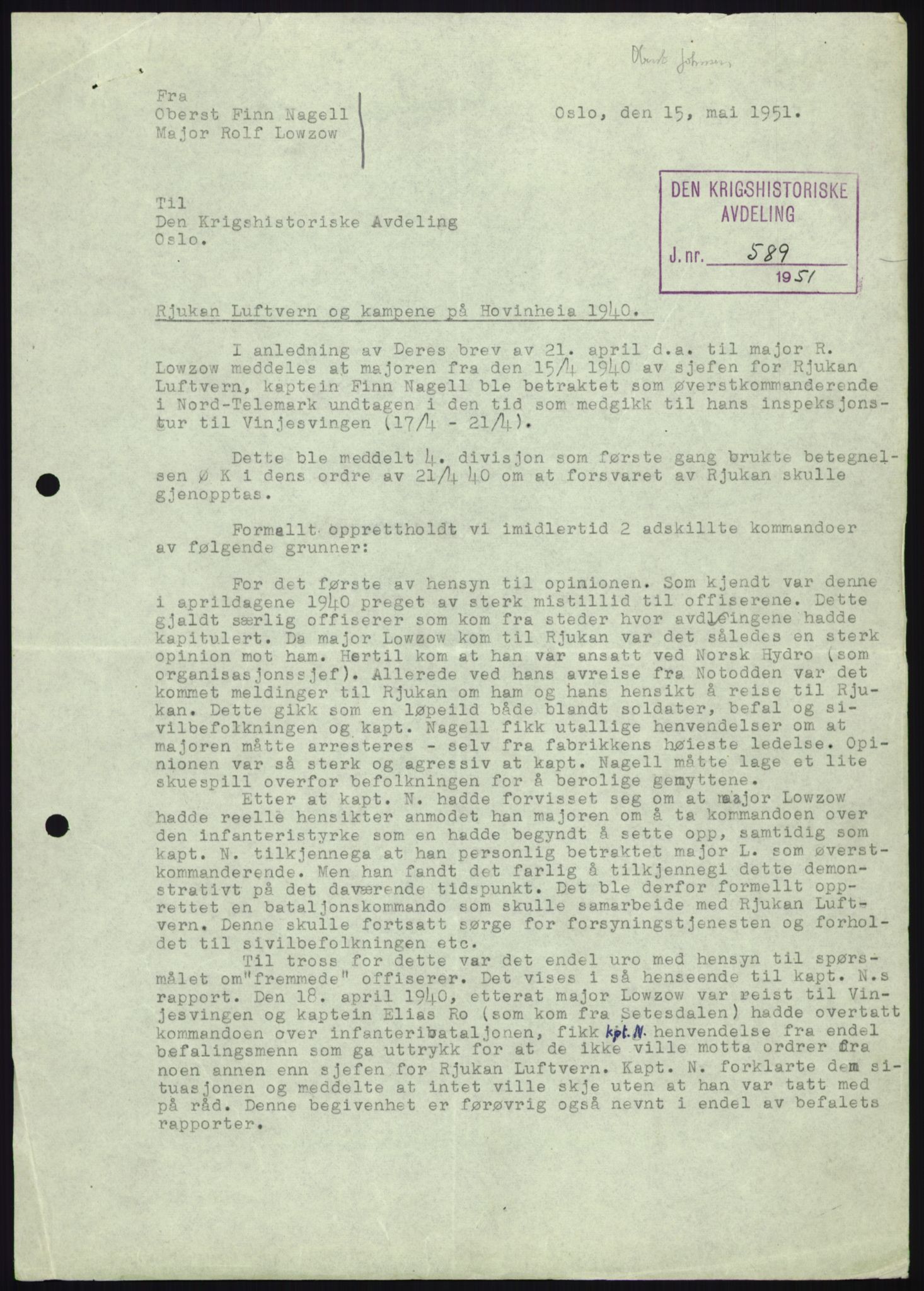 Forsvaret, Forsvarets krigshistoriske avdeling, AV/RA-RAFA-2017/Y/Yb/L0056: II-C-11-136-139  -  1. Divisjon, 1940-1957, p. 481