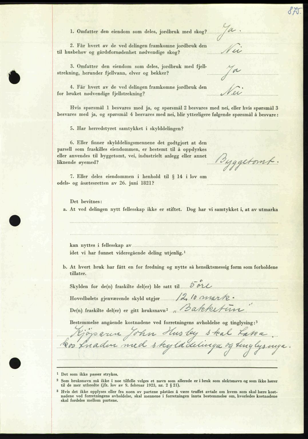 Nordmøre sorenskriveri, AV/SAT-A-4132/1/2/2Ca: Mortgage book no. A105, 1947-1947, Diary no: : 1925/1947