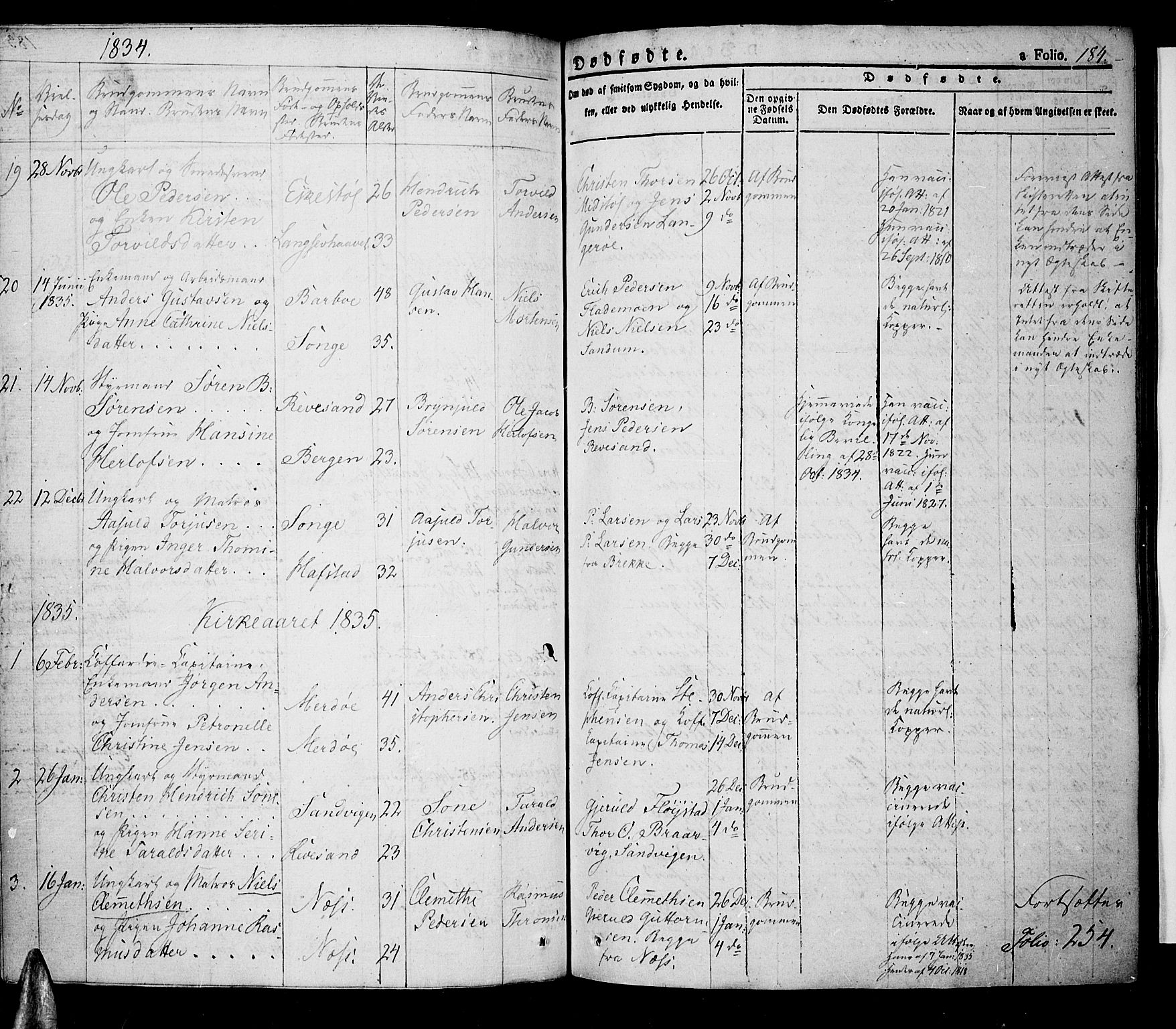 Tromøy sokneprestkontor, SAK/1111-0041/F/Fa/L0003: Parish register (official) no. A 3, 1825-1837, p. 184