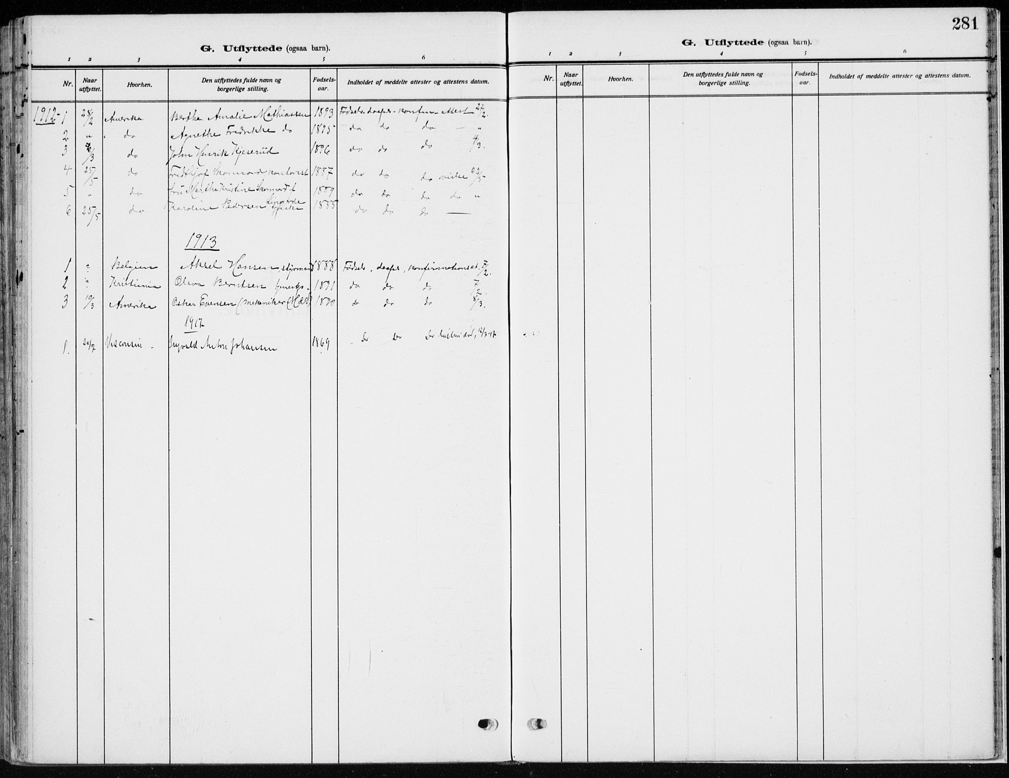 Vardal prestekontor, SAH/PREST-100/H/Ha/Haa/L0014: Parish register (official) no. 14, 1912-1922, p. 281