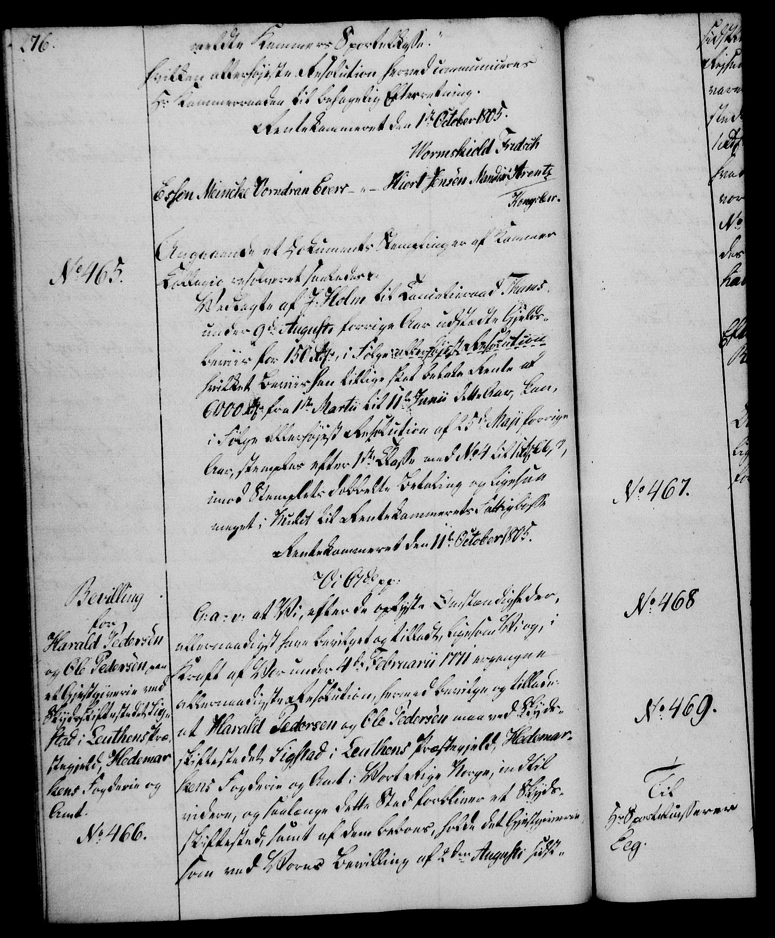 Rentekammeret, Kammerkanselliet, RA/EA-3111/G/Gg/Gga/L0018: Norsk ekspedisjonsprotokoll med register (merket RK 53.18), 1804-1806, p. 276