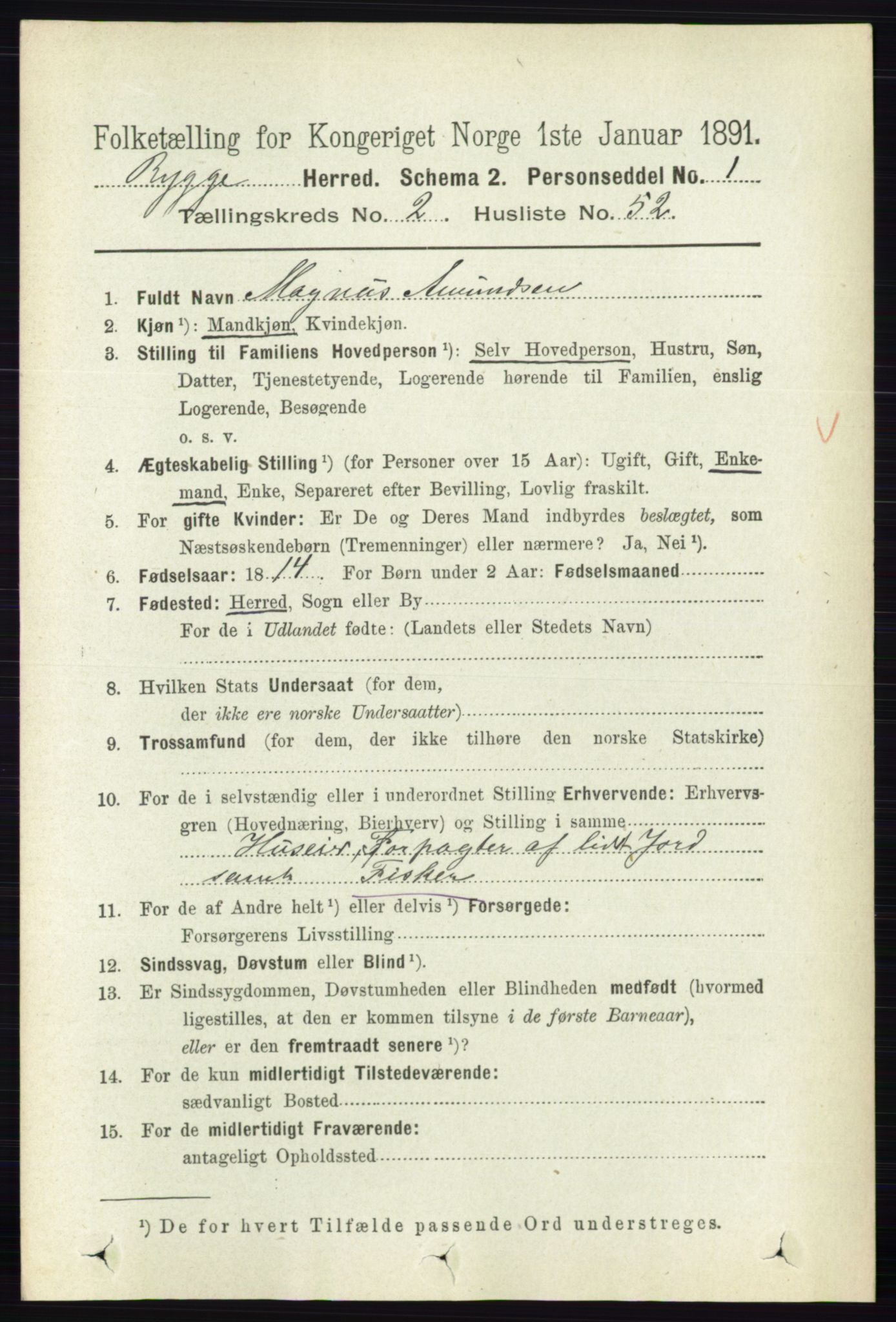 RA, 1891 census for 0136 Rygge, 1891, p. 1331